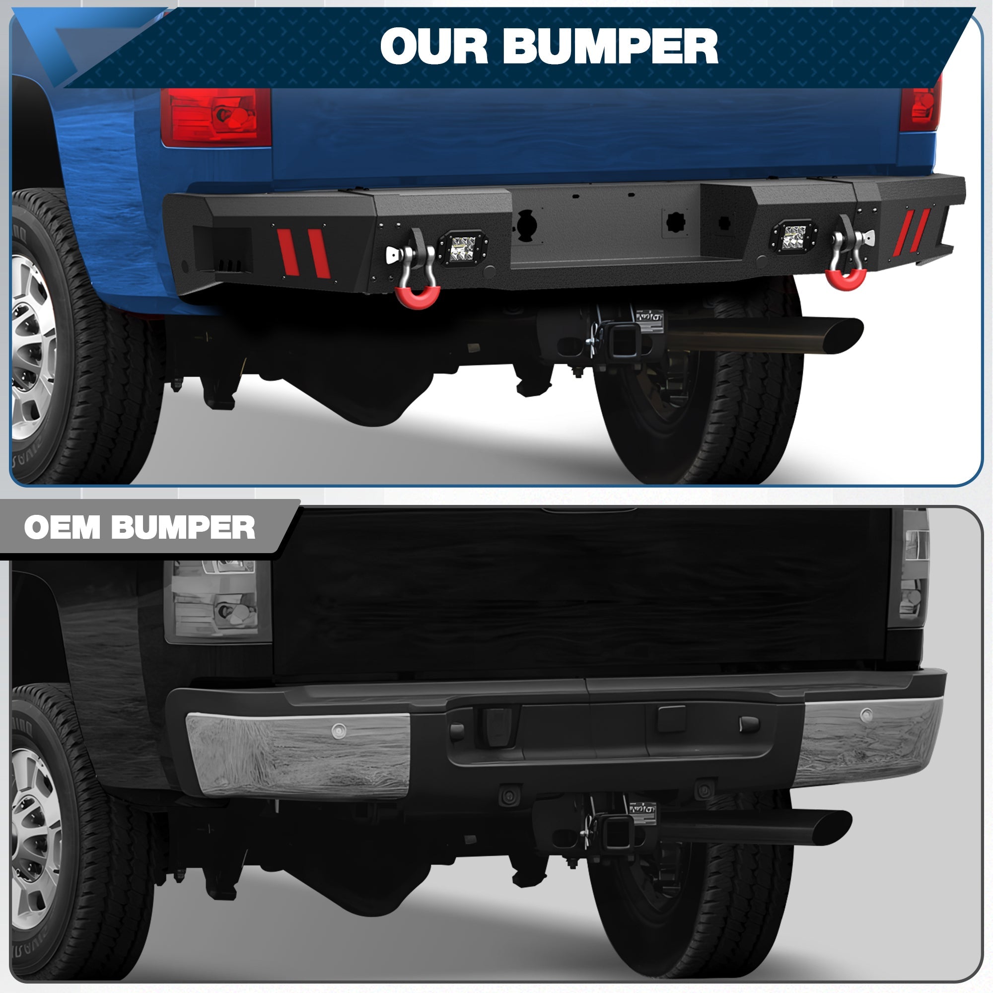 Sierra 2500/3500 HD Rear Bumper for 2011 2012 2013 2014 Chevy Silverado/GMC Sierra 2500/3500 HD - nadiaauto