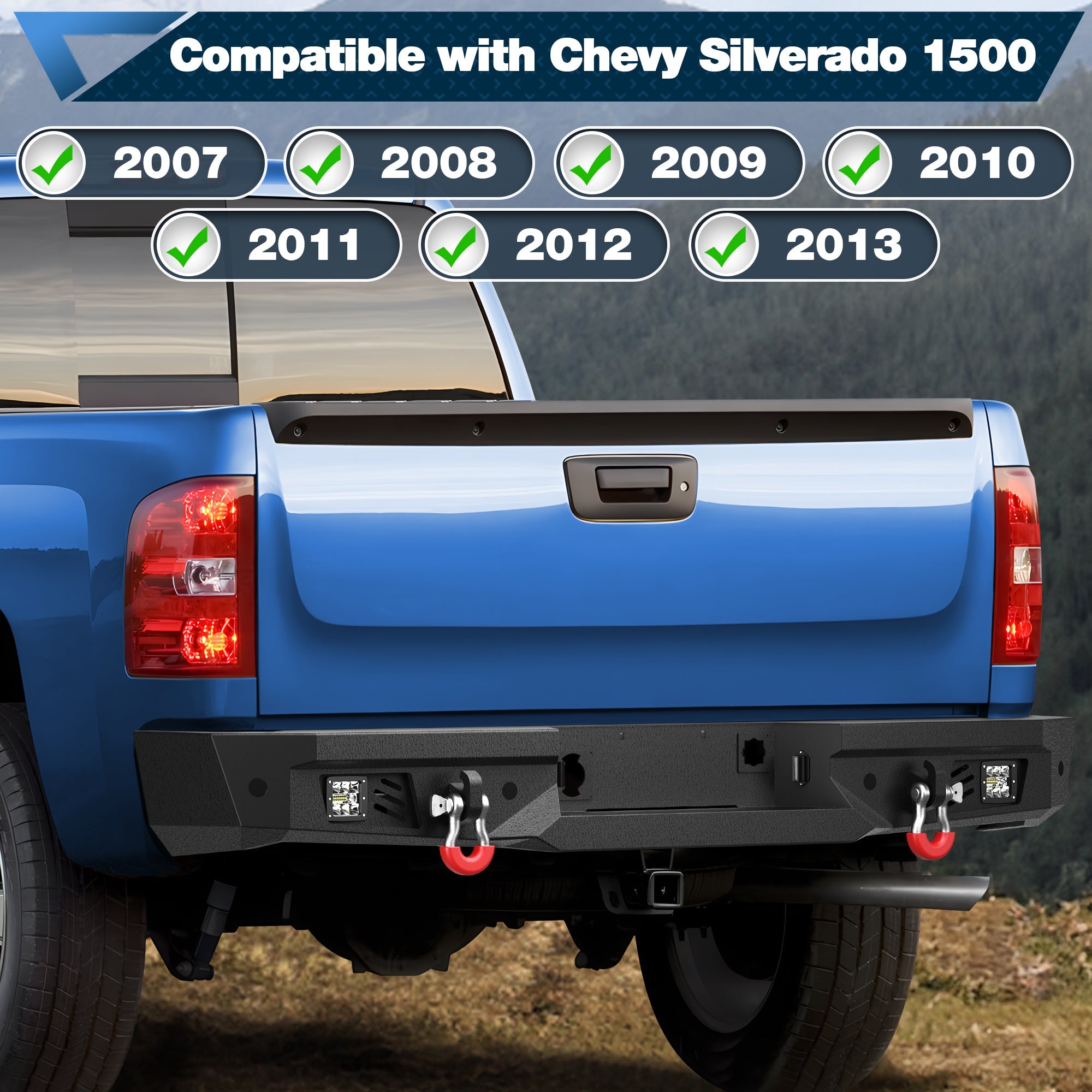 Silverado 1500 Front and Rear Bumper Set for 2007 2008 2009 2010 2011 2012 2013 Chevy Silverado 1500 Pickup Truck - nadiaauto
