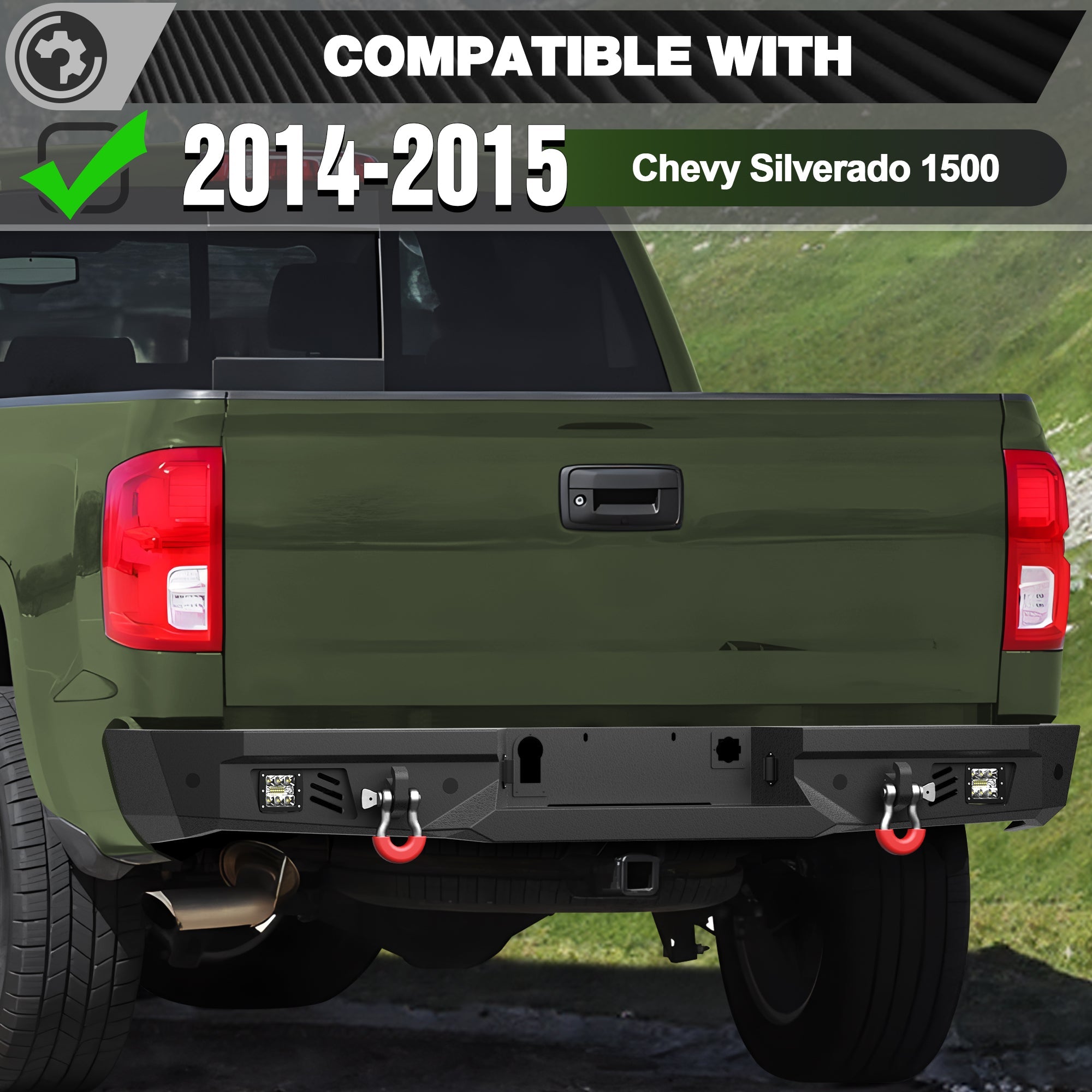 Silverado 1500 Front and Rear Bumper Set for 2014 2015 Chevy Silverado 1500 Pickup Truck - nadiaauto