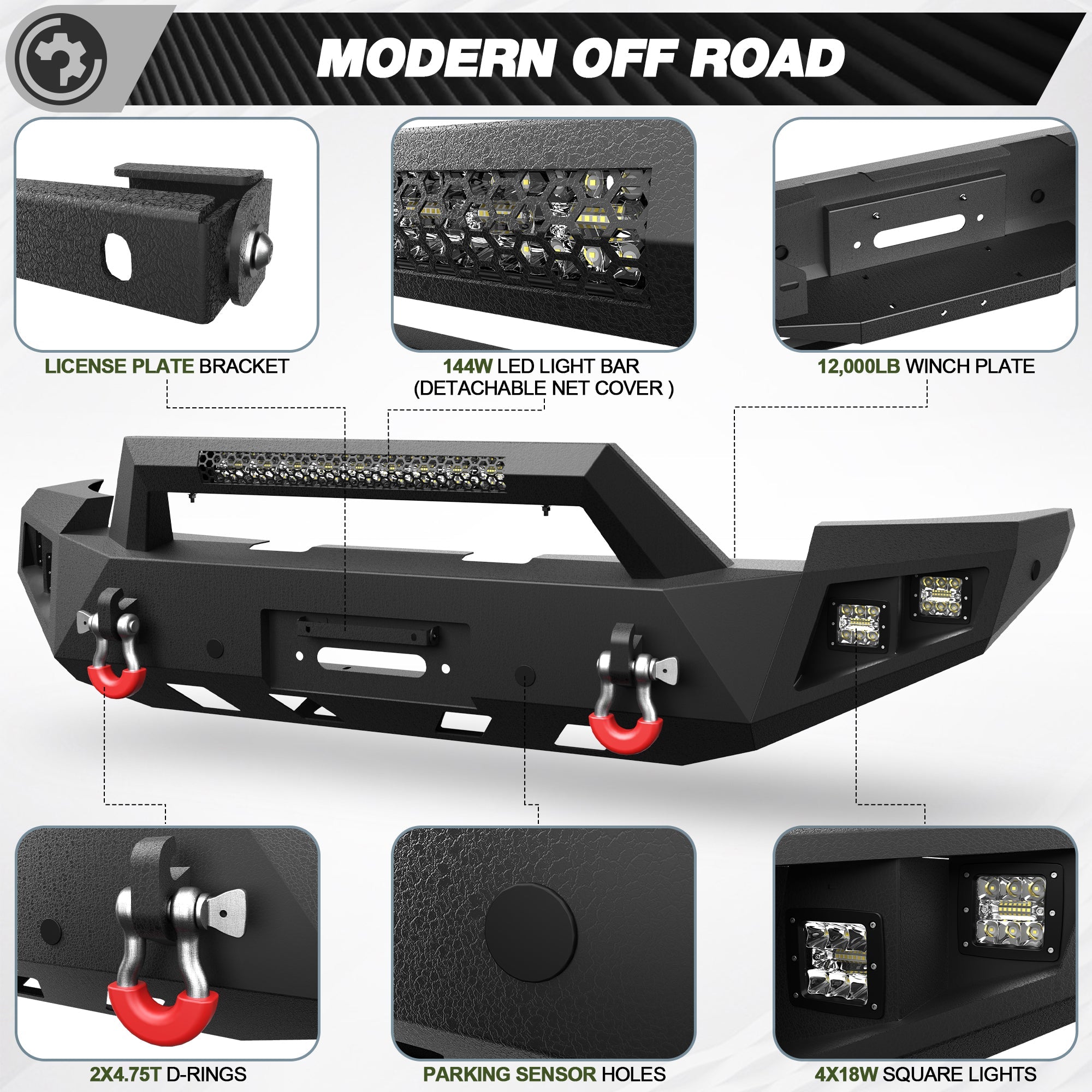 Silverado 1500 Front and Rear Bumper Set for 2014 2015 Chevy Silverado 1500 Pickup Truck - nadiaauto