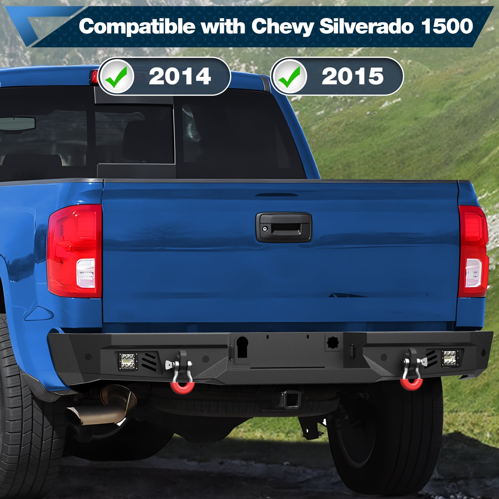 Silverado 1500 Front and Rear Bumper Set for 2014 2015 Chevy Silverado 1500 Pickup Truck - nadiaauto