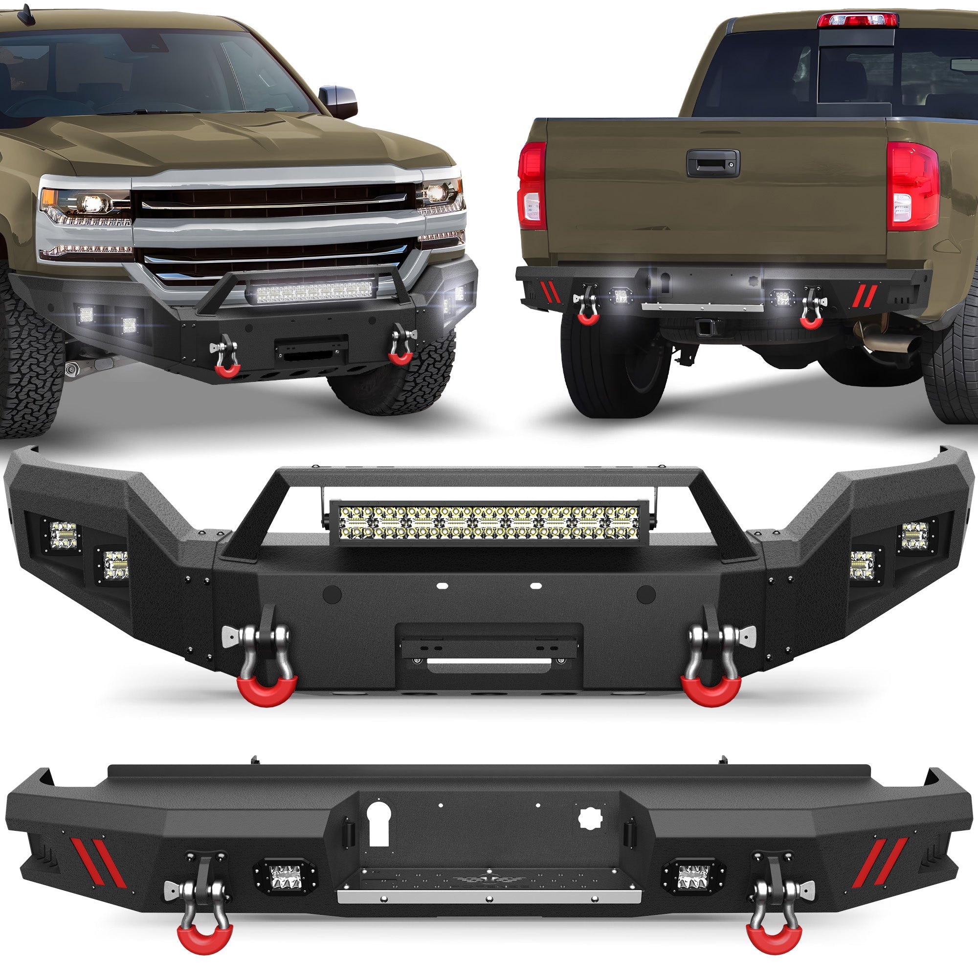 Silverado 1500 Front and Rear Bumpers Fit 2016 2017 2018 Chevrolet Silverado 1500 - nadiaauto
