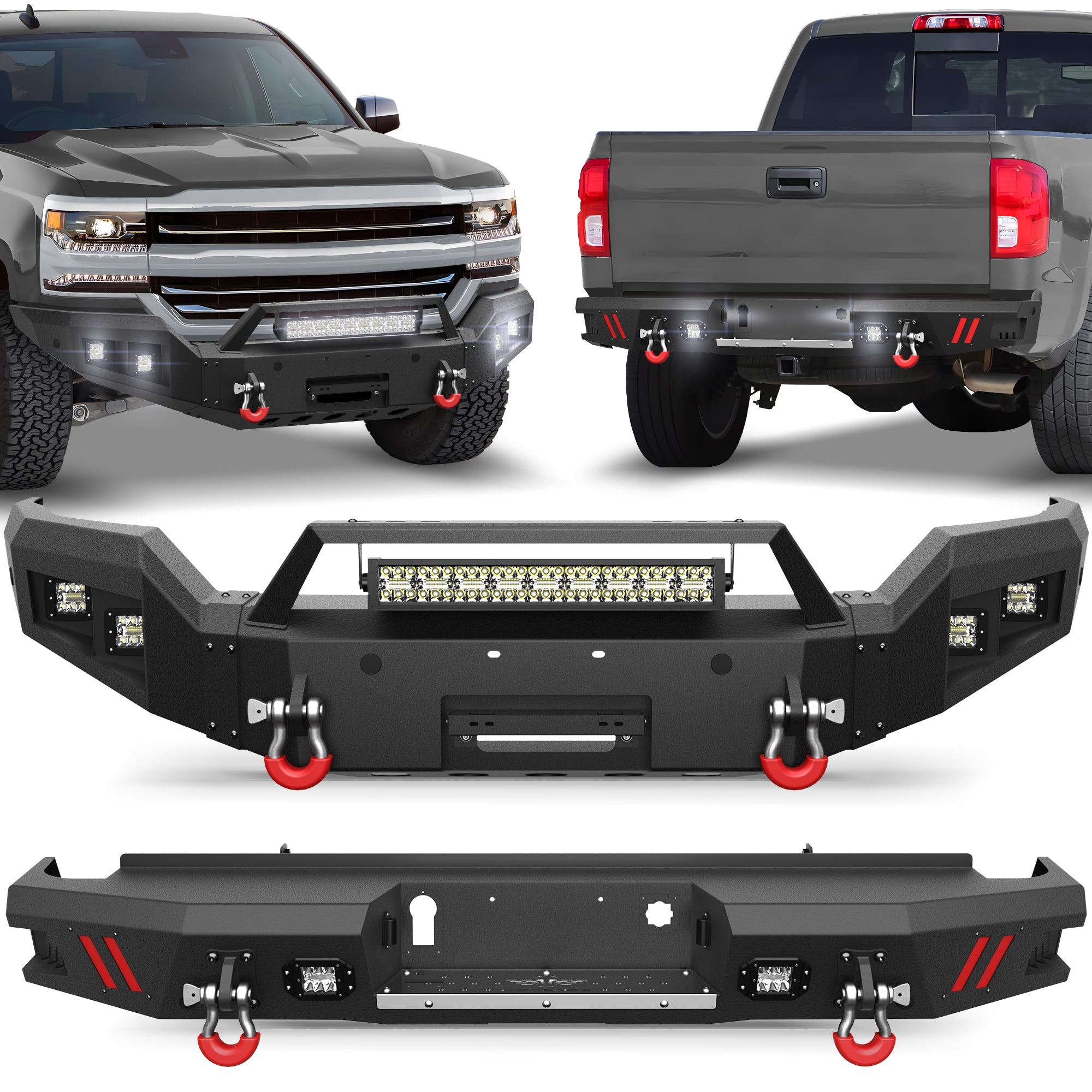 Silverado 1500 Front and Rear Bumpers Fit 2016 2017 2018 Chevrolet Silverado 1500 - nadiaauto