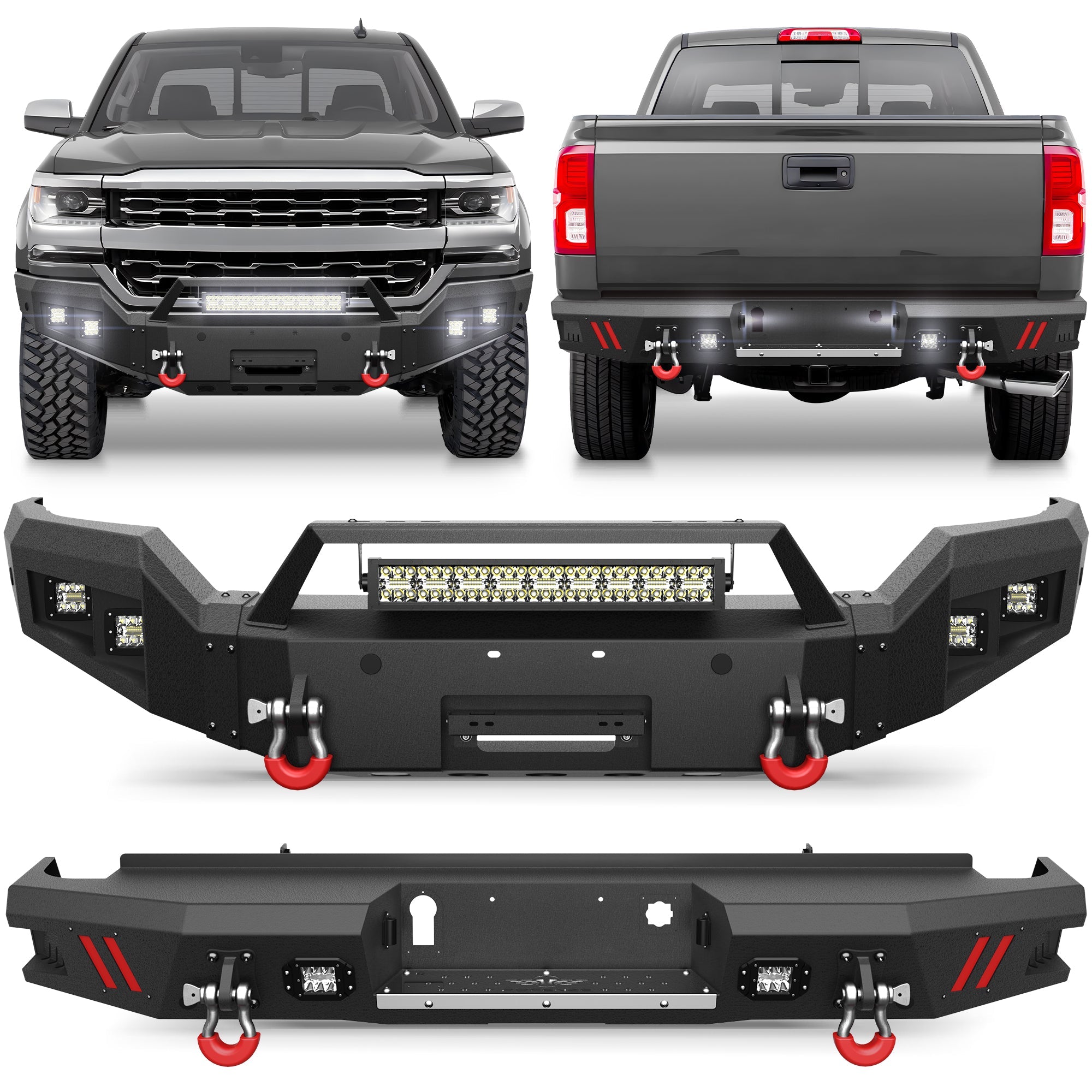 Silverado 1500 Front and Rear Bumpers Fit 2016 2017 2018 Chevrolet Silverado 1500 - nadiaauto