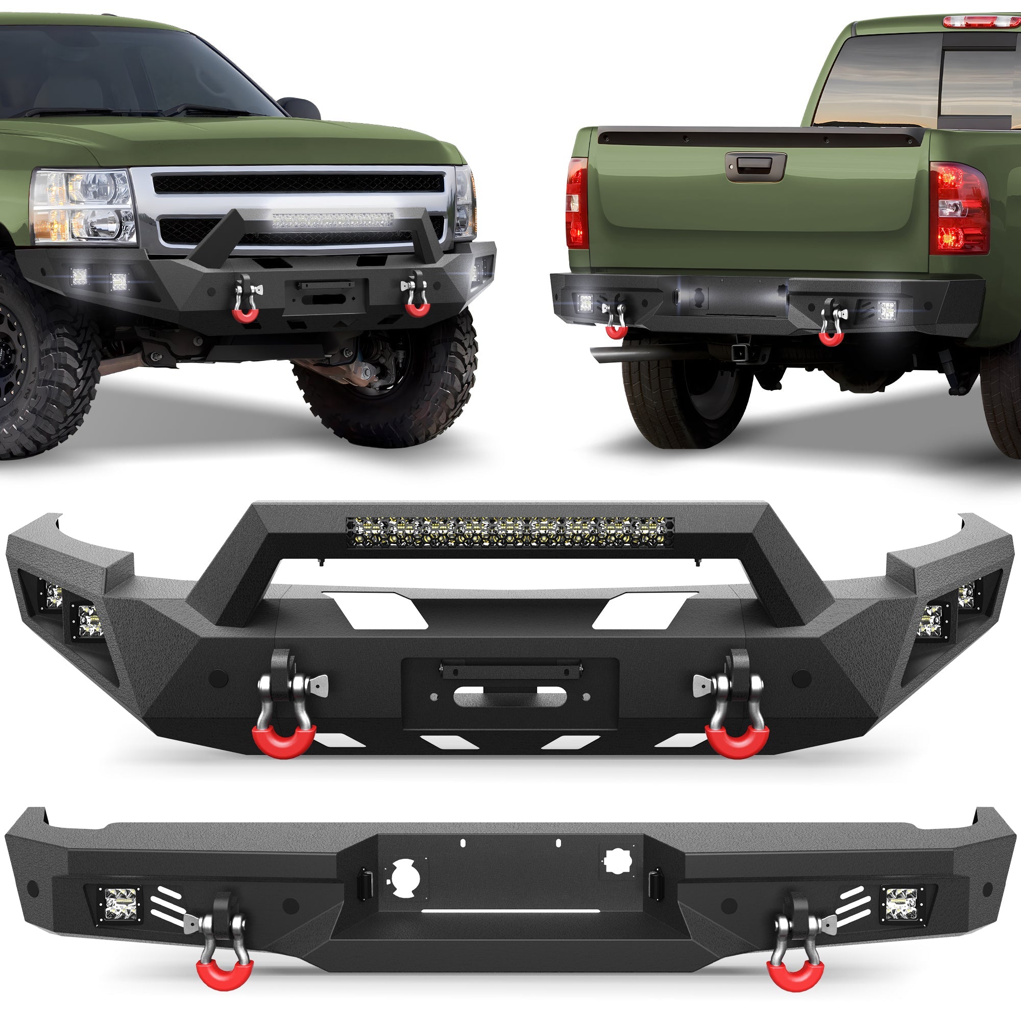 Silverado 1500 Front Bumper and Rear Bumper for 2007-2013 Chevy Silverado 1500 - nadiaauto