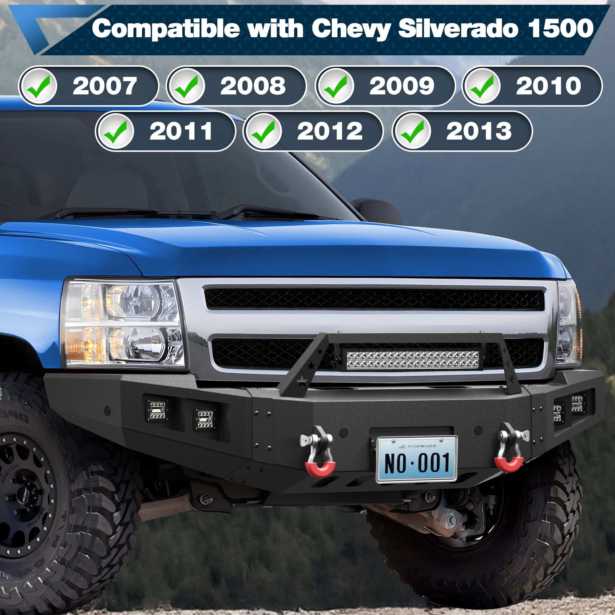 Silverado 1500 Front Bumper for 2007 2008 2009 2010 2011 2012 2013 Chevy Silverado 1500 Pickup - nadiaauto