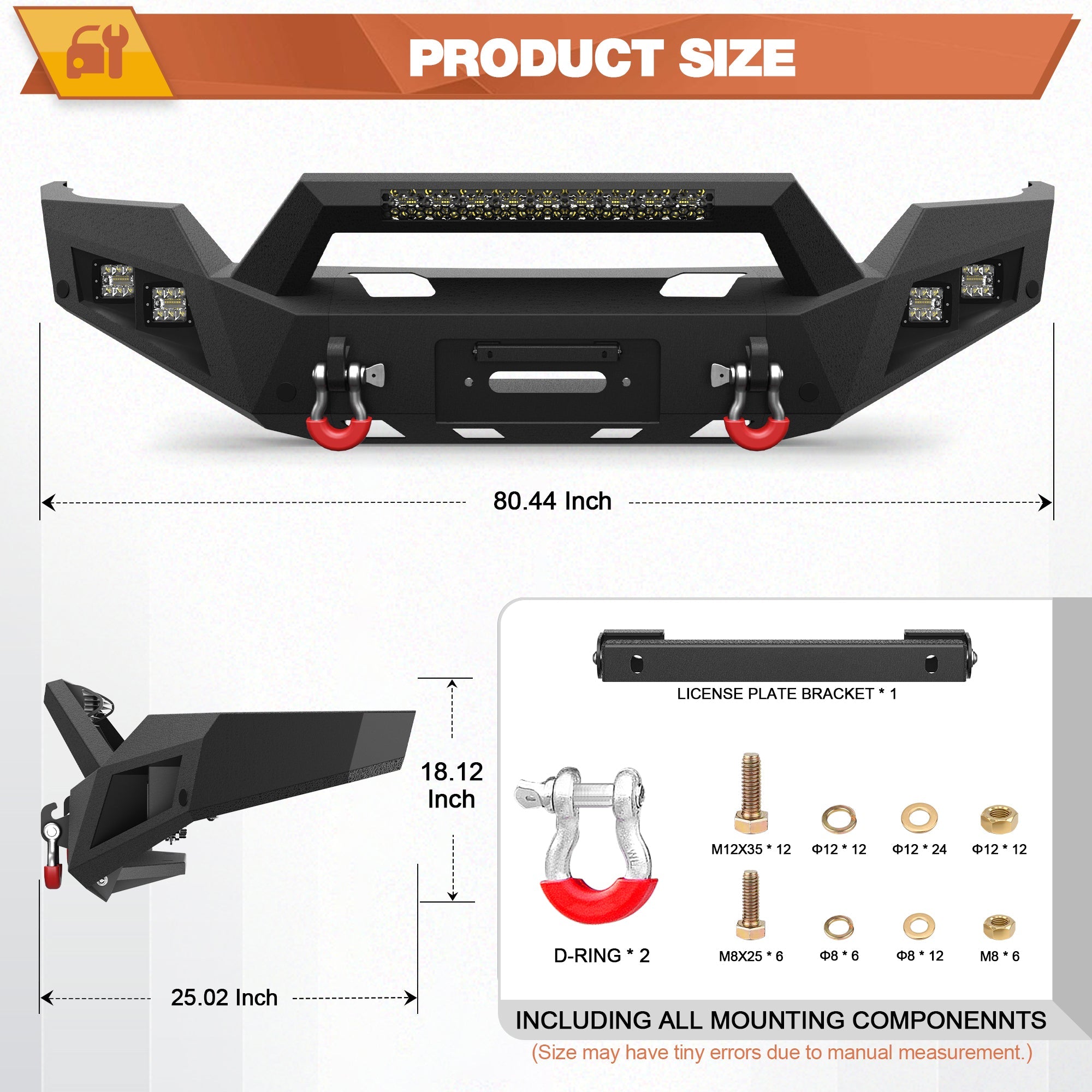 Silverado 1500 Front Bumper for 2016 2017 2018 Chevy Silverado 1500 Pickup with Winch Plate - nadiaauto