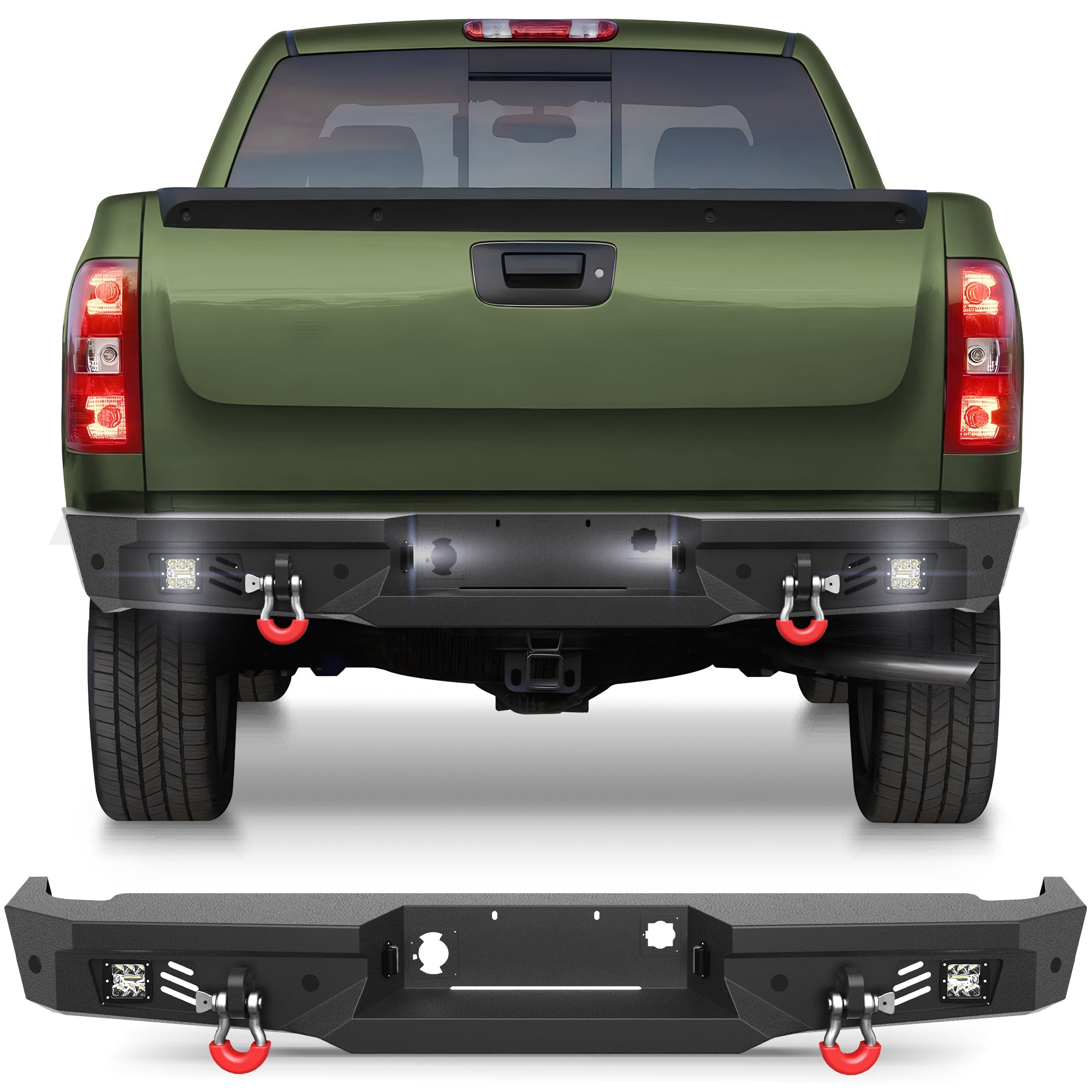 Silverado 1500 Rear Back Bumper for 2007 2008 2009 2010 2011 2012 2013 Silverado/Sierra 1500 Truck Steel Rear Bumper - nadiaauto