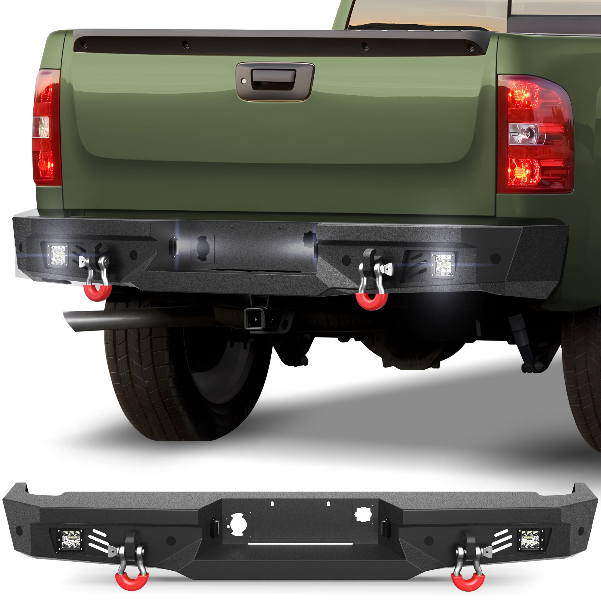 Silverado 1500 Rear Back Bumper for 2007 2008 2009 2010 2011 2012 2013 Silverado/Sierra 1500 Truck Steel Rear Bumper - nadiaauto