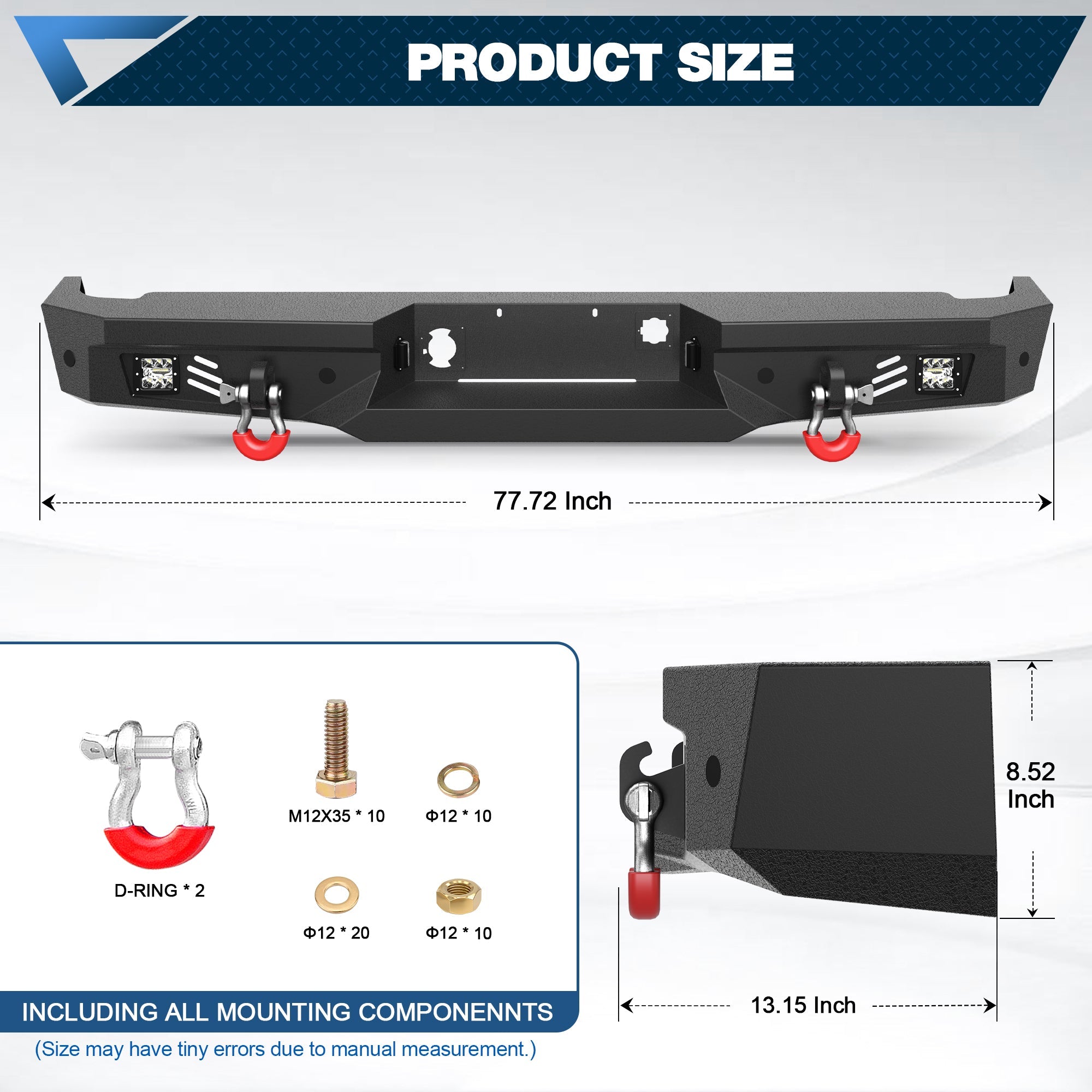 Silverado 1500 Rear Back Bumper for 2007 2008 2009 2010 2011 2012 2013 Silverado/Sierra 1500 Truck Steel Rear Bumper - nadiaauto