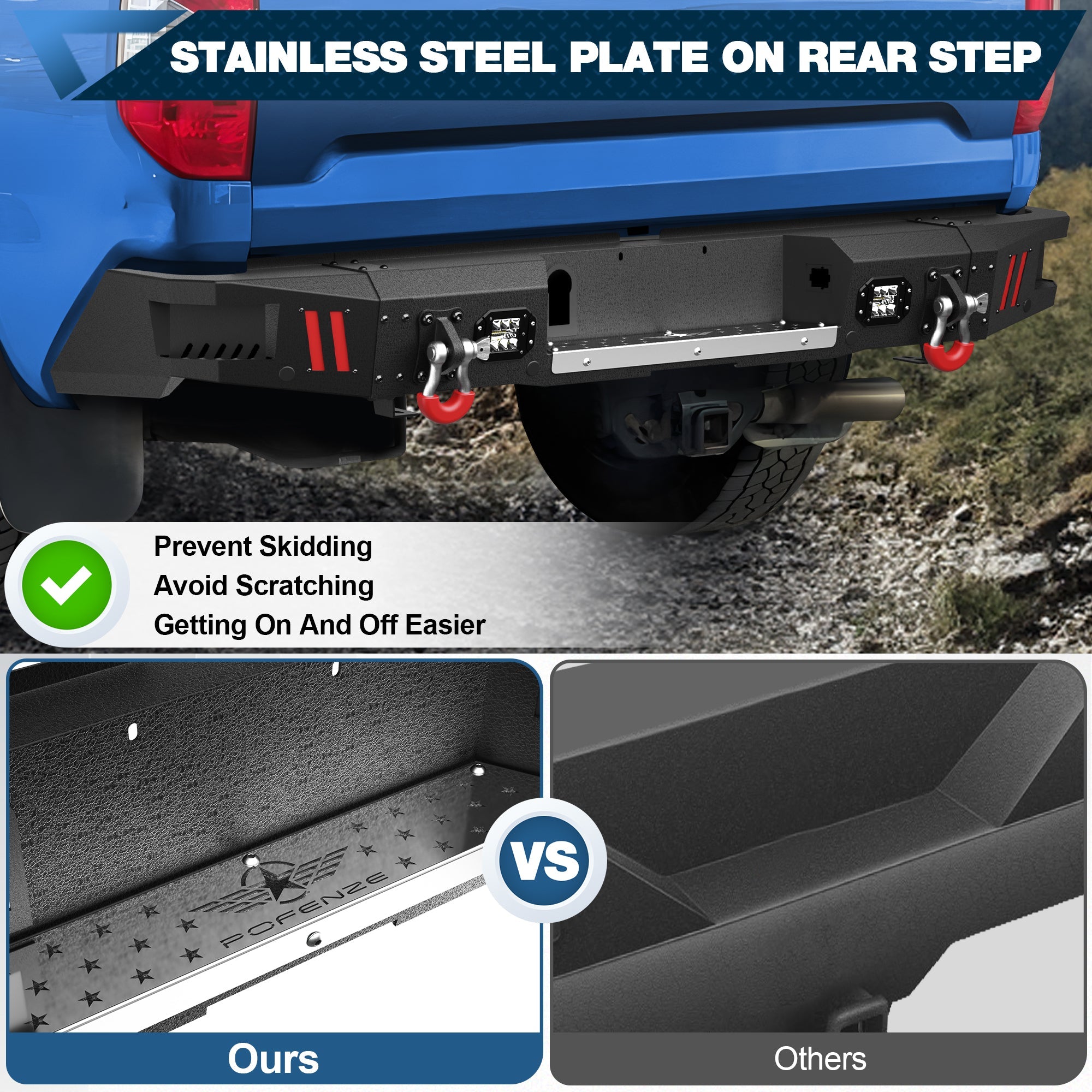 Silverado 1500 Rear Bumper Compatible with 2014 2015 2016 2017 2018 Chevrolet Silverado/GMC Sierra 1500 - nadiaauto