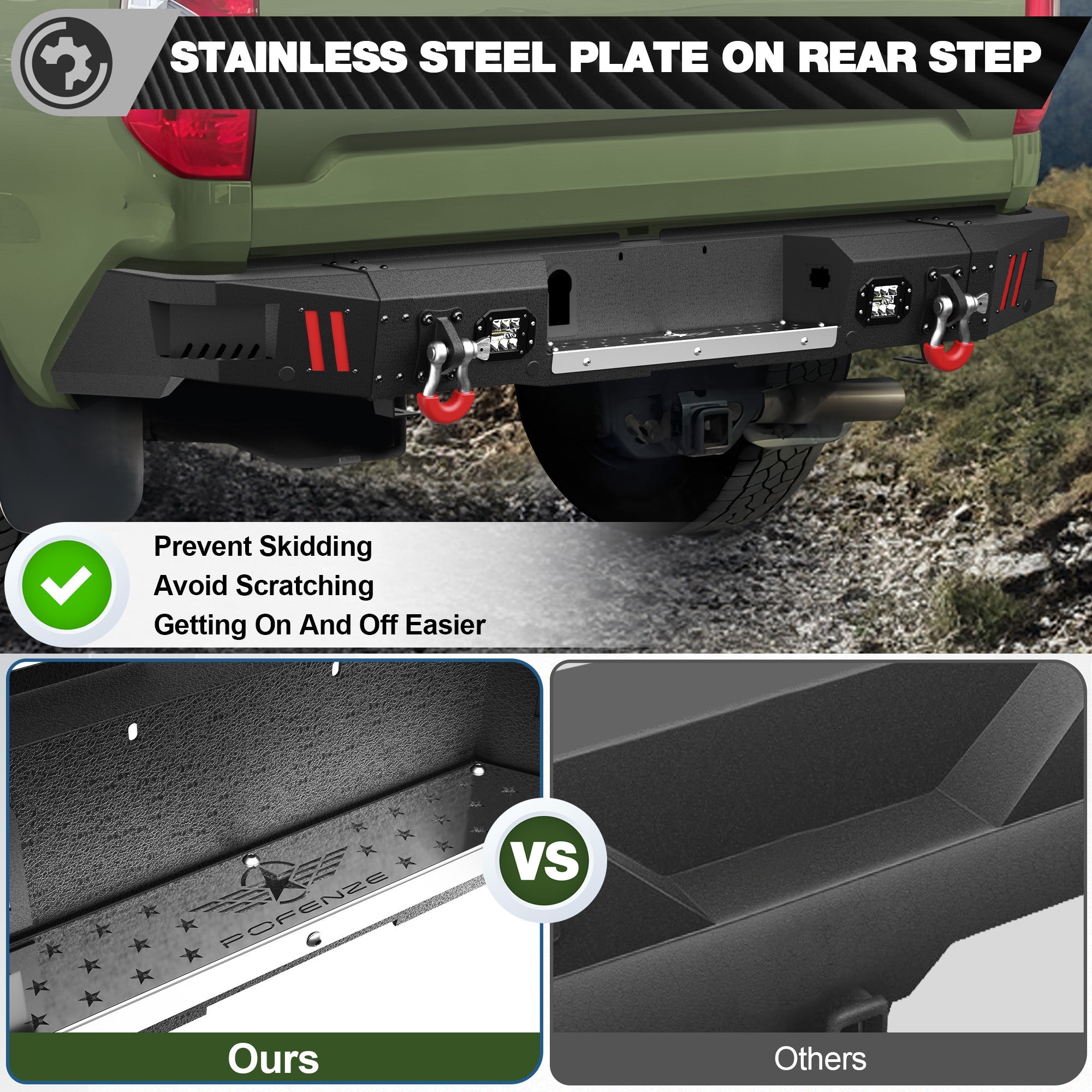 Silverado 1500 Rear Bumper Compatible with 2014 2015 2016 2017 2018 Chevrolet Silverado/GMC Sierra 1500 - nadiaauto