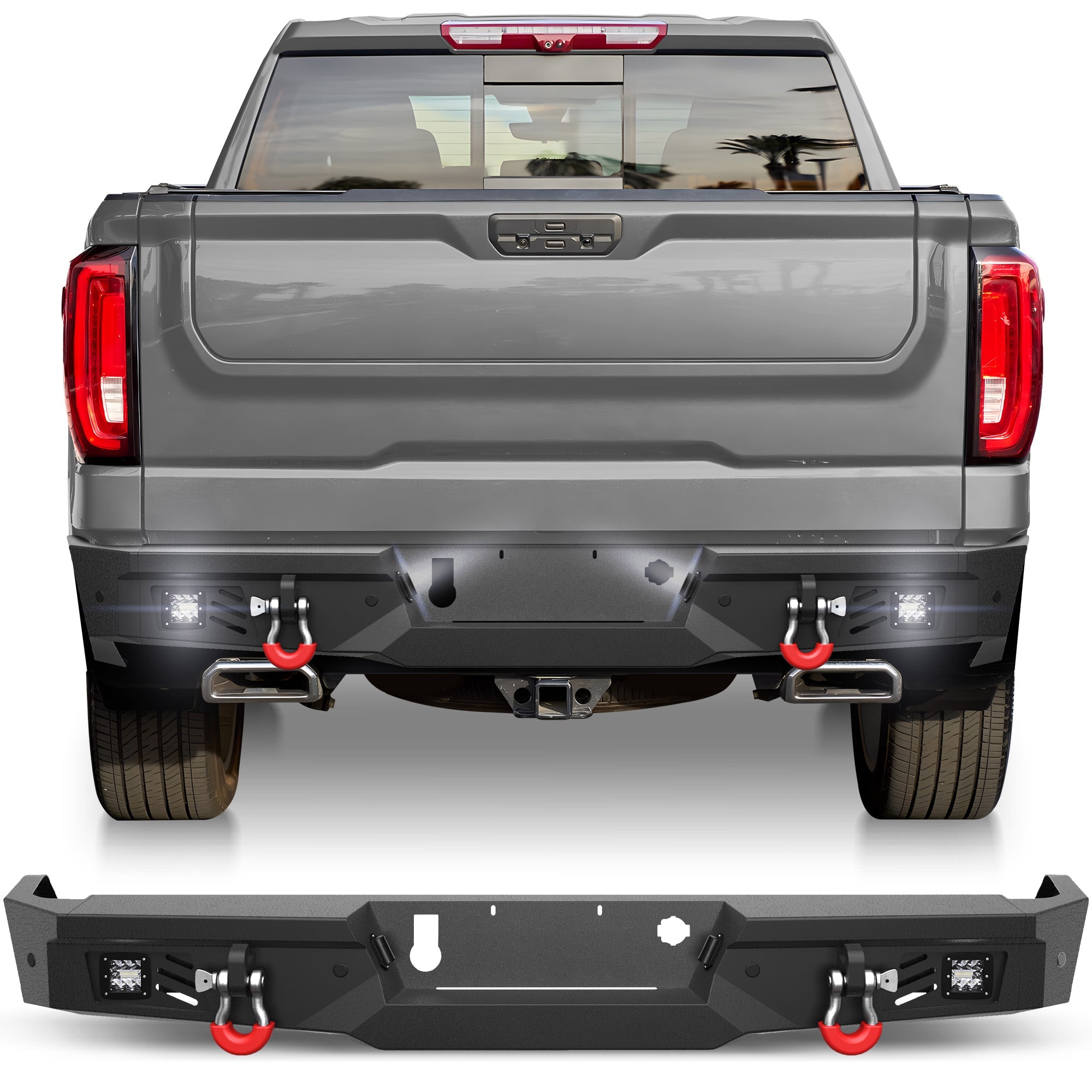 Silverado 1500 Rear Bumper for 2019 2020 2021 2022 2023 2024 2025 Chevy Silverado 1500 / GMC Sierra 1500 - nadiaauto