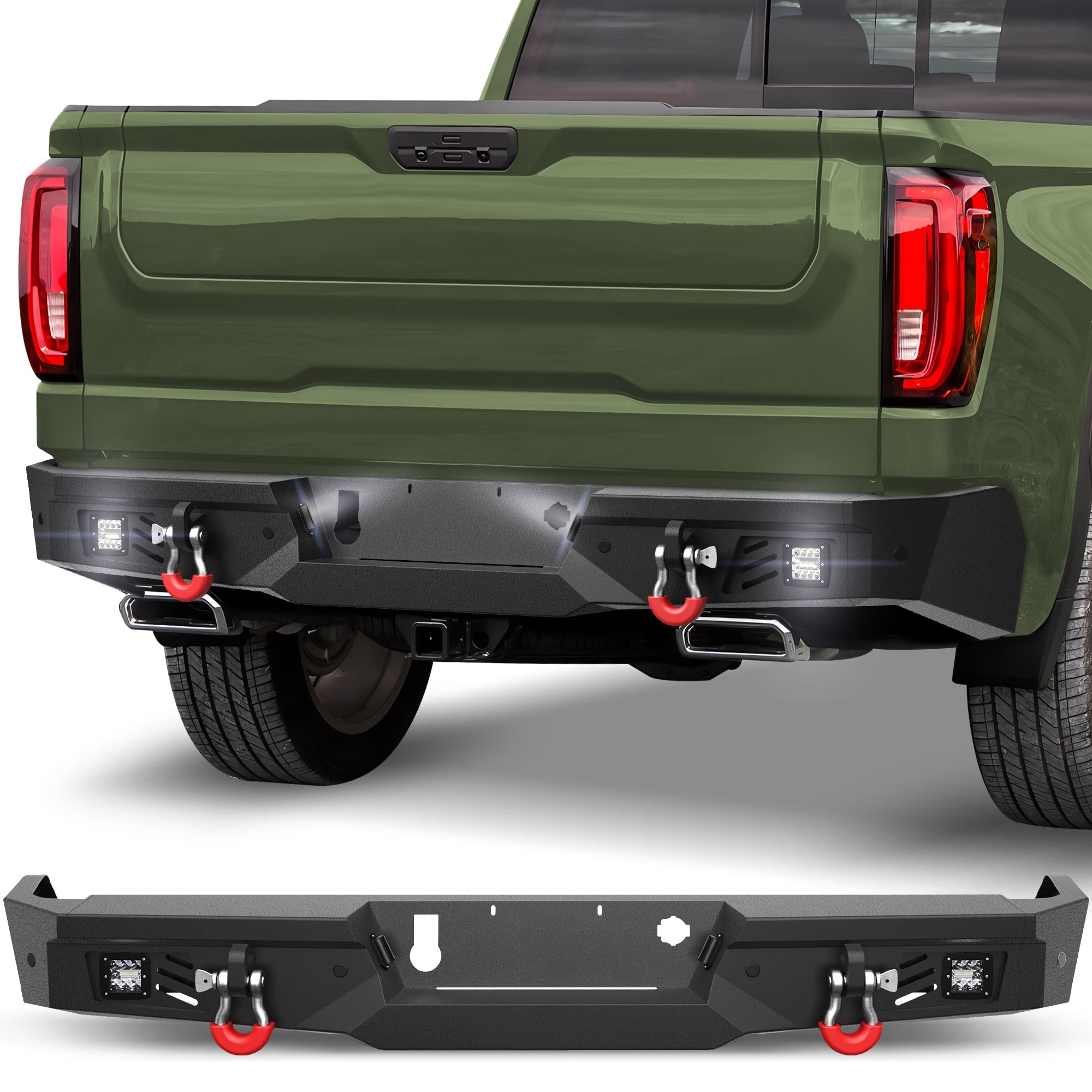 Silverado 1500 Rear Bumper for 2019 2020 2021 2022 2023 2024 2025 Chevy Silverado 1500 / GMC Sierra 1500 - nadiaauto