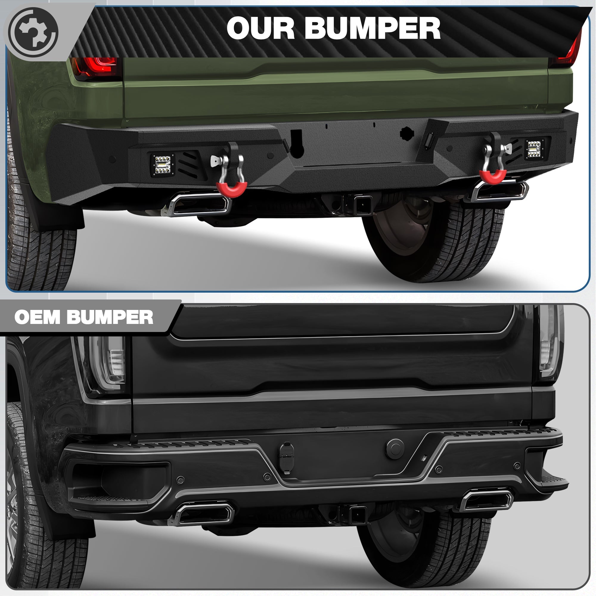 Silverado 1500 Rear Bumper for 2019 2020 2021 2022 2023 2024 2025 Chevy Silverado 1500 / GMC Sierra 1500 - nadiaauto