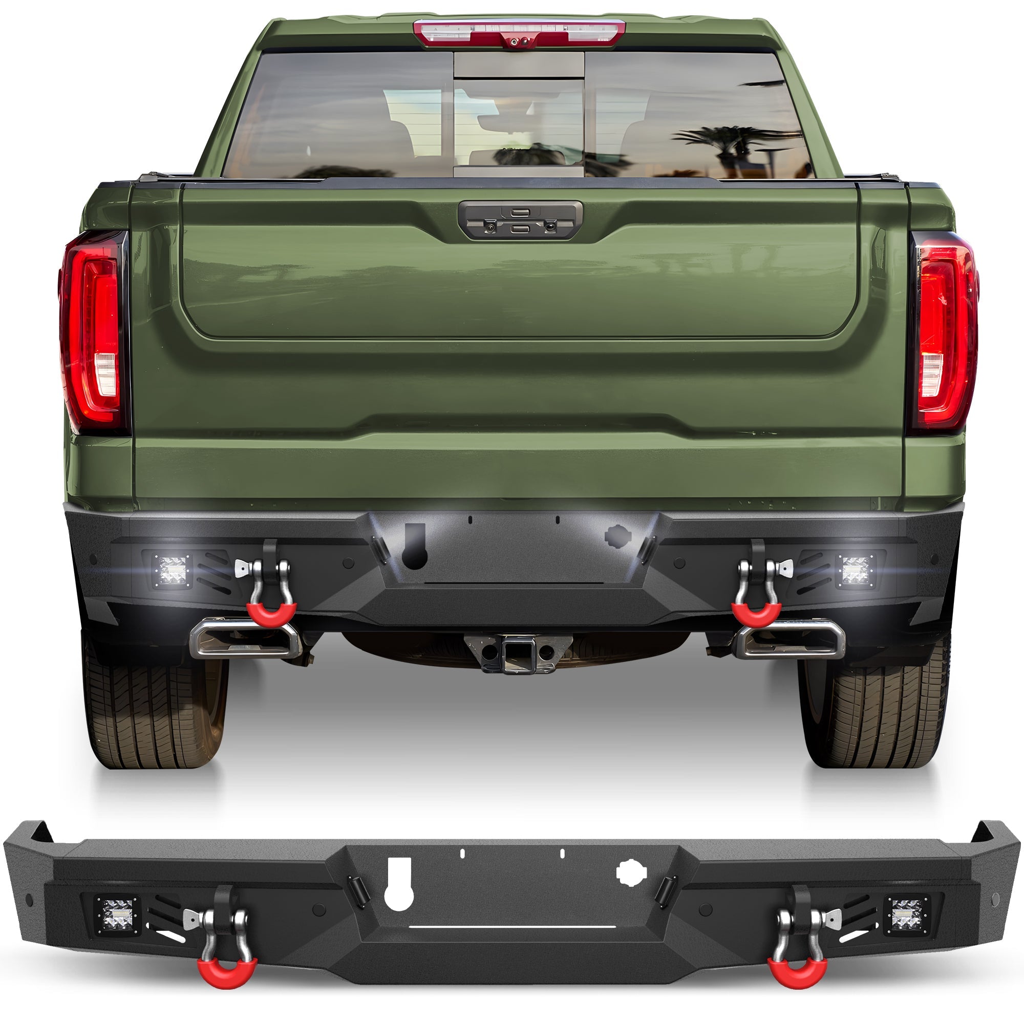 Silverado 1500 Rear Bumper for 2019 2020 2021 2022 2023 2024 2025 Chevy Silverado 1500 / GMC Sierra 1500 - nadiaauto