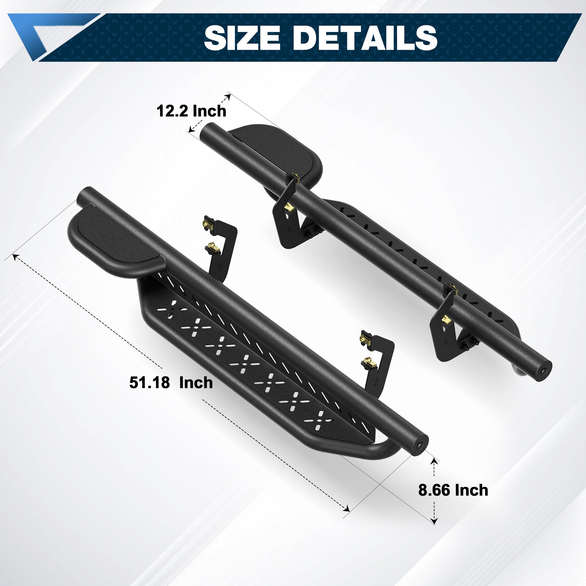 Silverado 1500 Running Boards Side Steps Compatible for 2007 - 2018 Silverado 1500 Regular Cab 2 Doors Only - nadiaauto