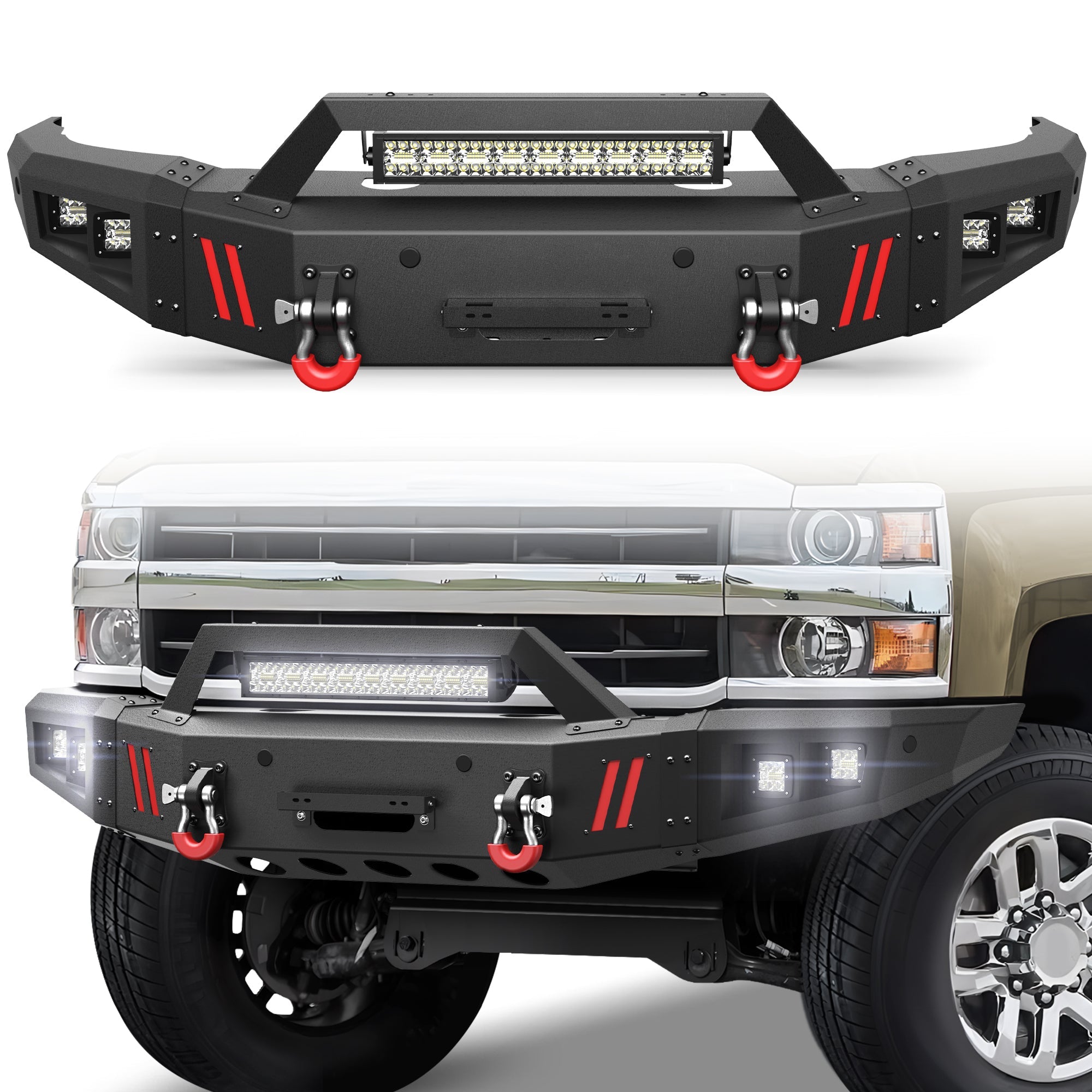 Silverado 2500 Front Truck Bumper for 2015 2016 2017 2018 2019 Chevrolet Silverado 2500/3500 HD - nadiaauto