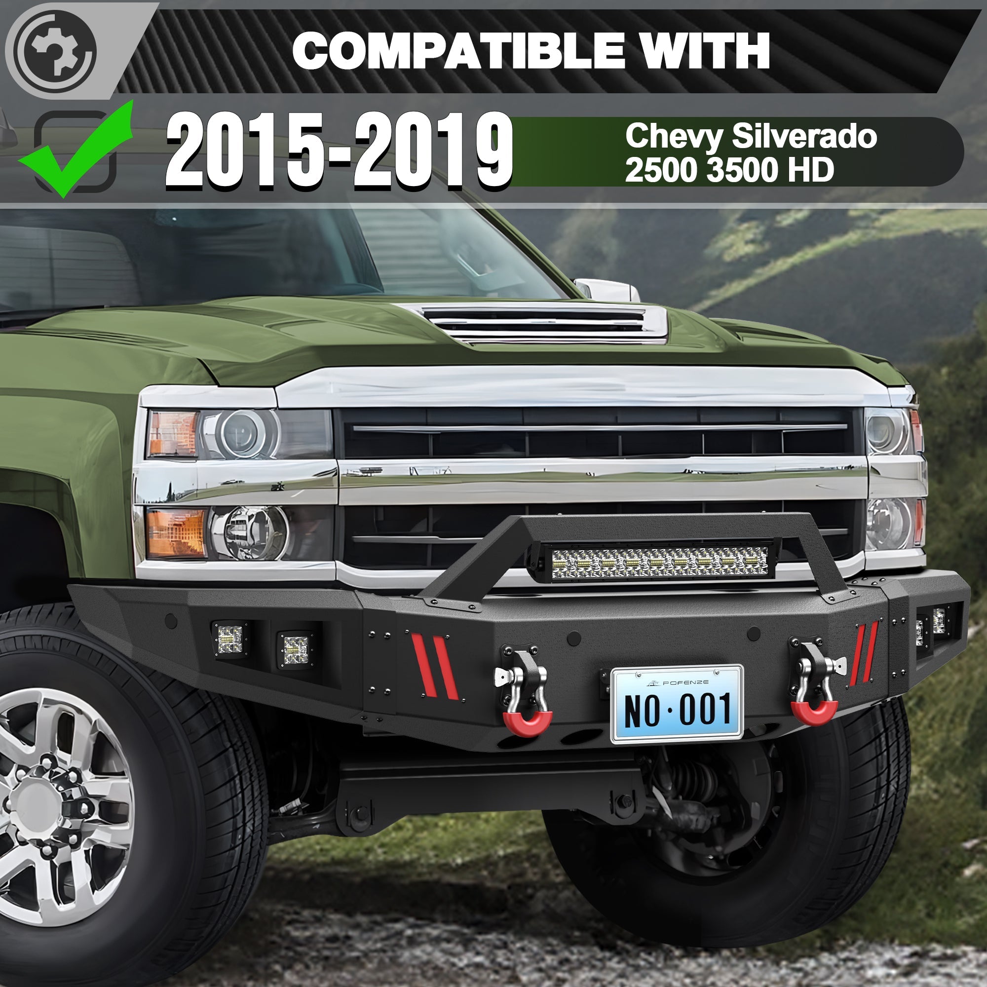 Silverado 2500 Front Truck Bumper for 2015 2016 2017 2018 2019 Chevrolet Silverado 2500/3500 HD - nadiaauto