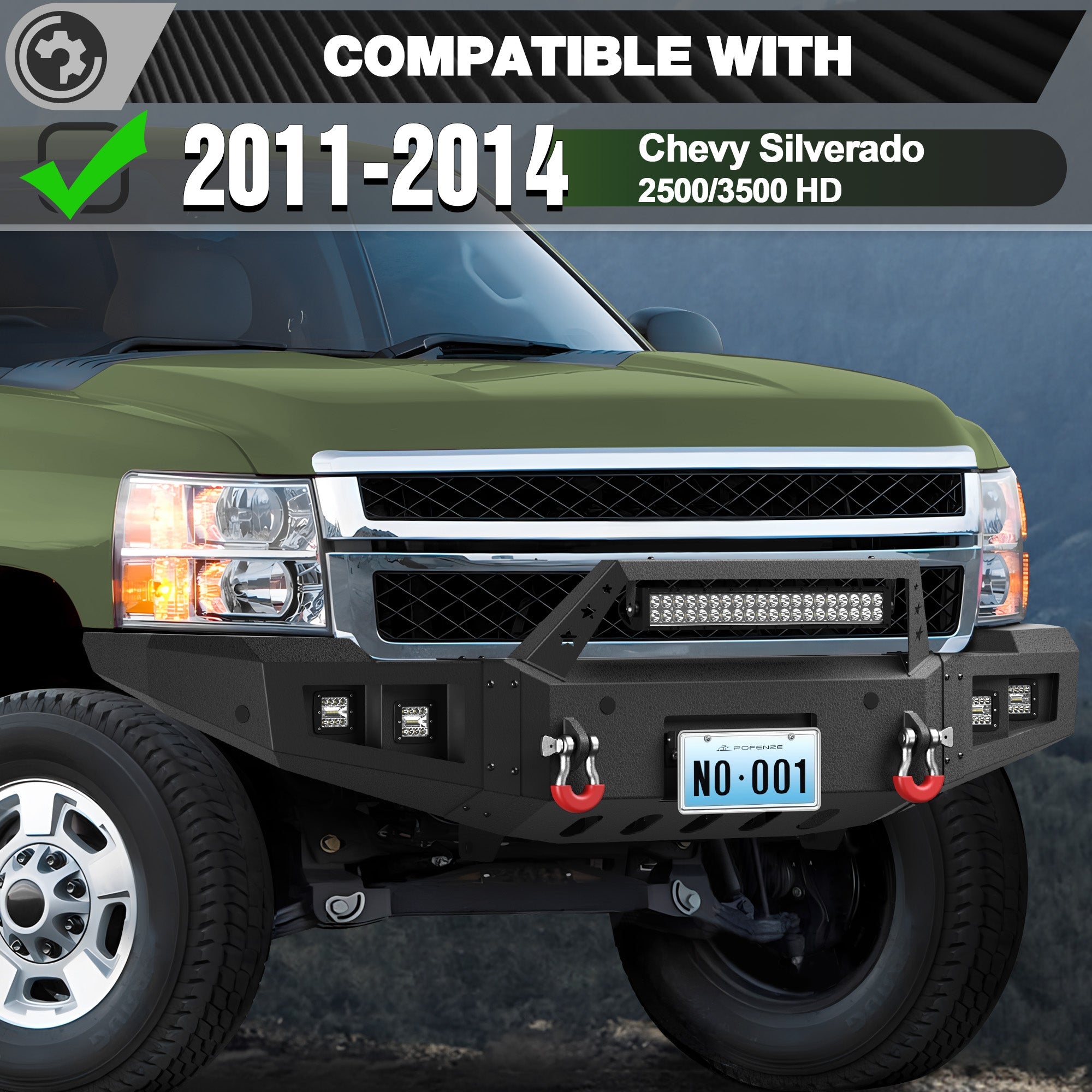 Silverado 2500/3500 Front Bumper Compatible with 2011 2012 2013 2014 Chevy Silverado 2500/3500 - nadiaauto