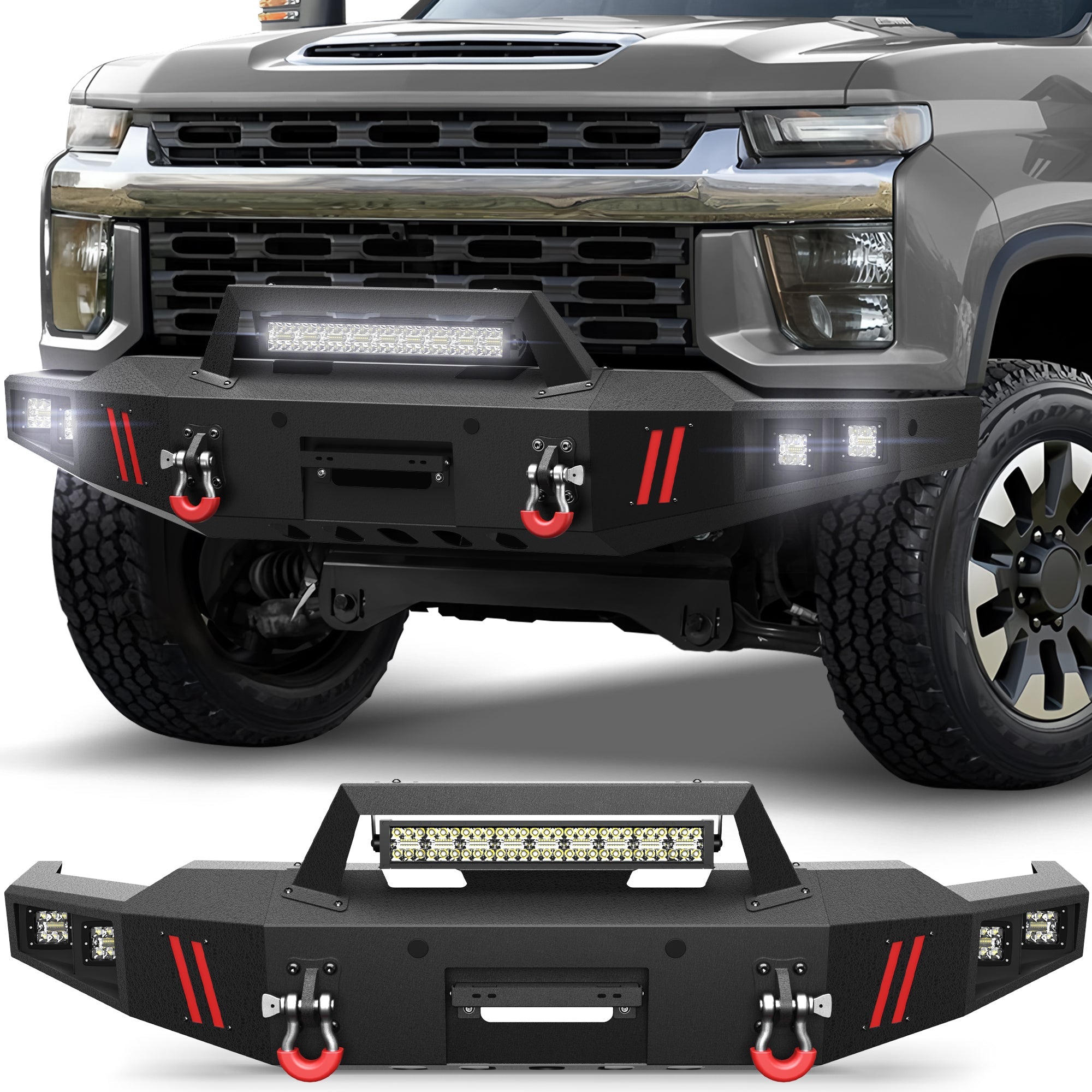 Silverado 2500/3500 Front Bumper for 2020 2021 2022 2023 Chevy Silverado 2500/3500 2020 - 2023 w/Winch Plate - nadiaauto