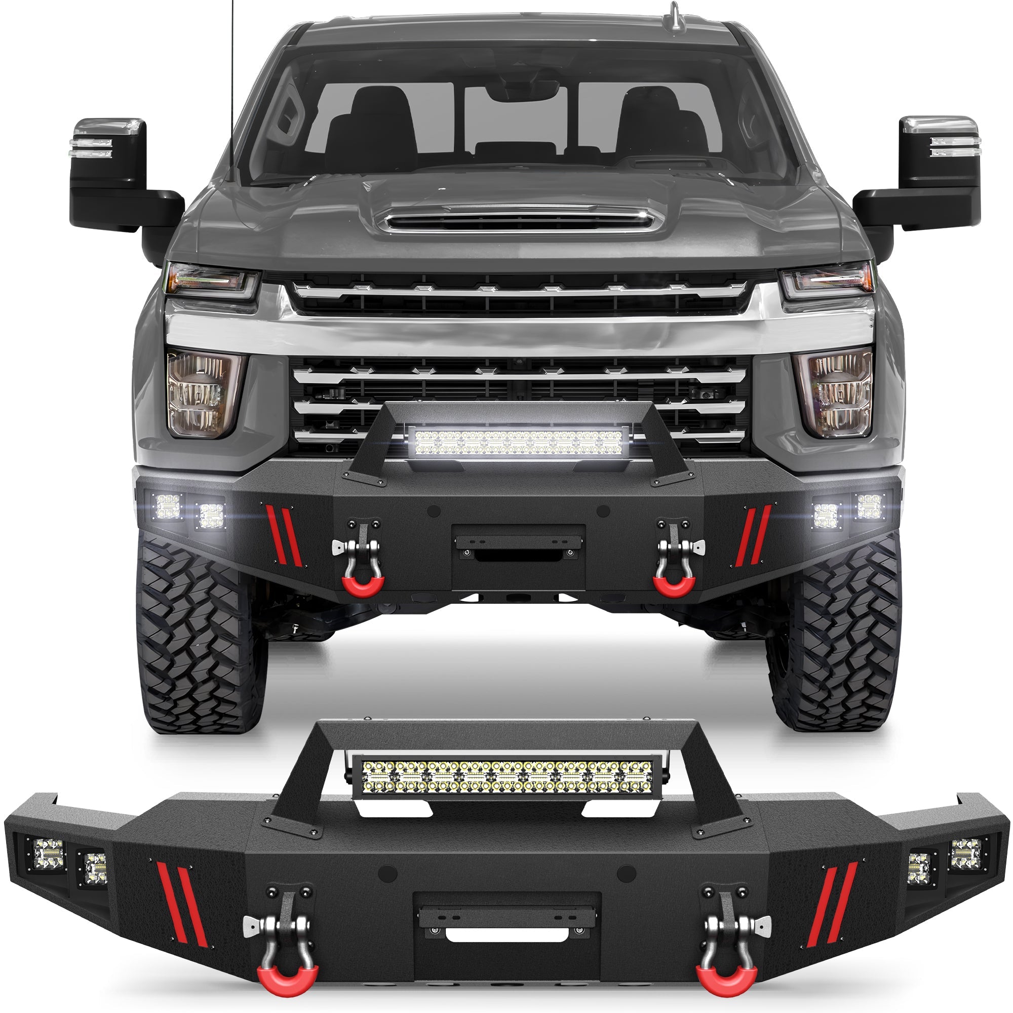Silverado 2500/3500 Front Bumper for 2020 2021 2022 2023 Chevy Silverado 2500/3500 2020 - 2023 w/Winch Plate - nadiaauto