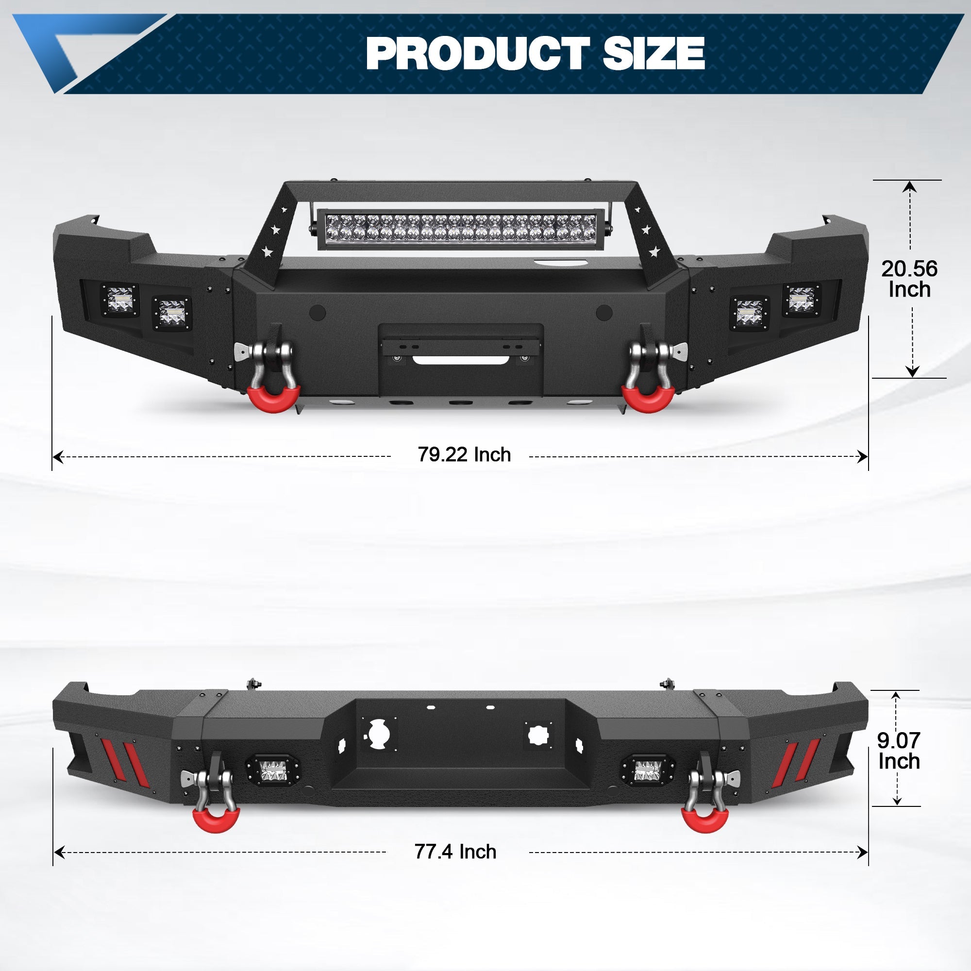 Silverado 2500/3500 HD Front Bumper and Rear Bumper Combo for 2011 2012 2013 2014 Chevrolet Silverado 2500/3500 HD w/Winch Plate - nadiaauto