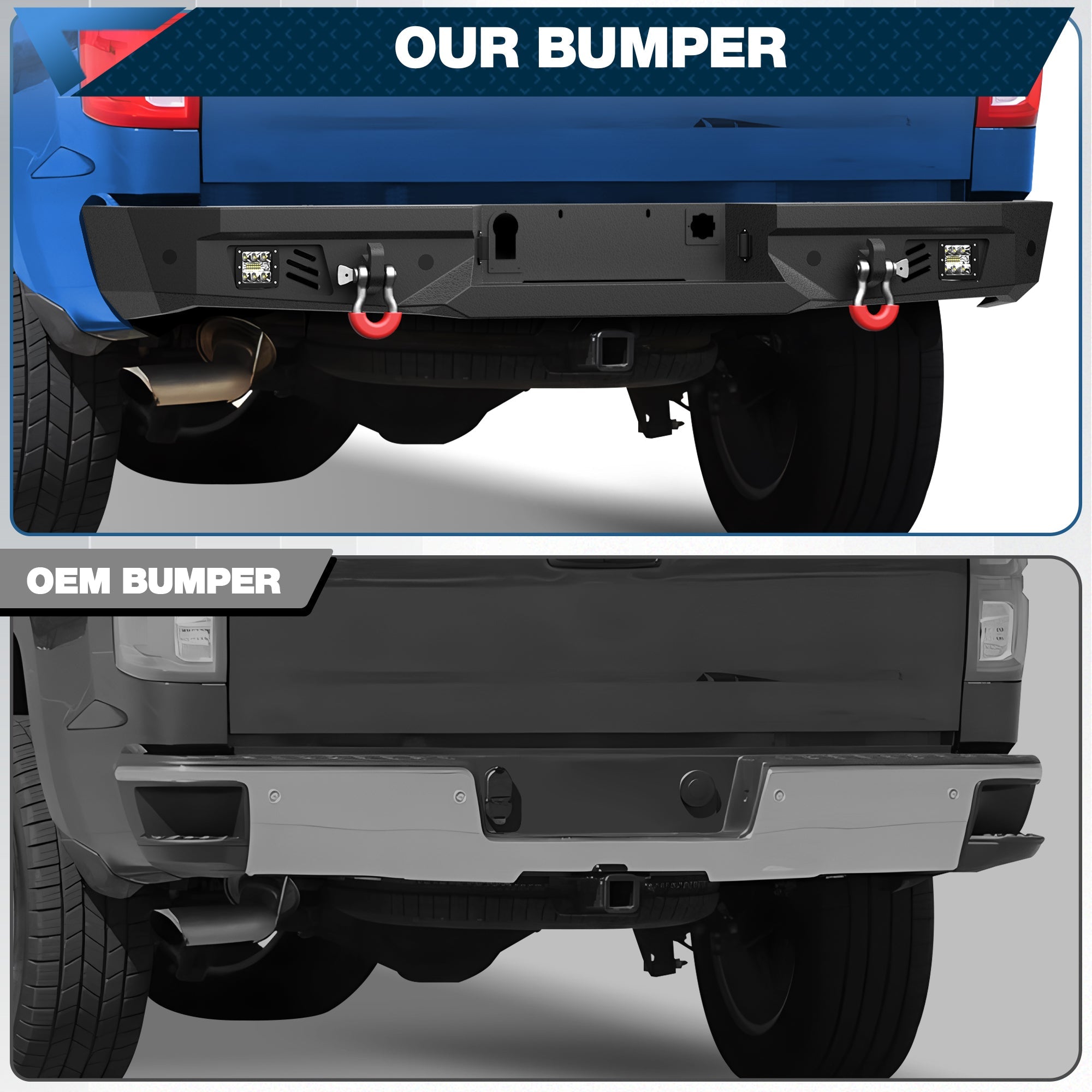 Silverado Rear Back Bumper for 2014 2015 2016 2017 2018 Chevy Silverado 1500/GMC Sierra 1500 - nadiaauto