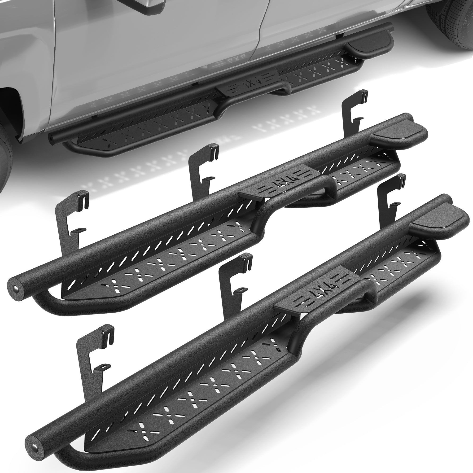 Silverado Running Boardsfor 2007 - 2018 Silverado & Sierra 1500, 2007 - 2019 2500HD/3500HD (4 - Door Only) - nadiaauto