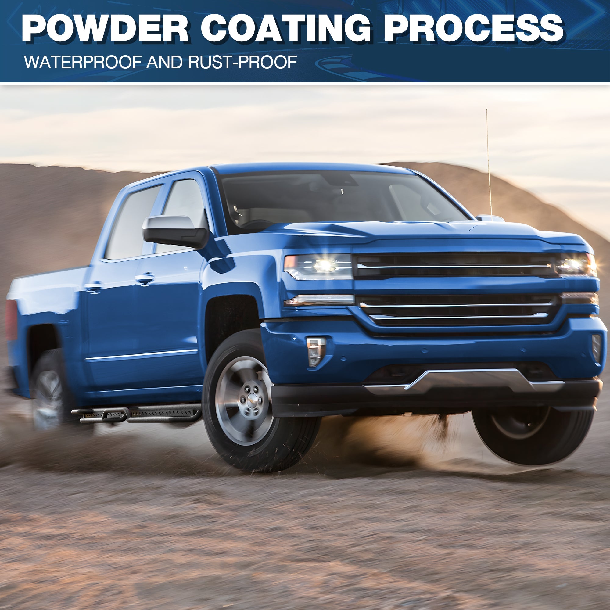 Silverado Running Boardsfor 2007 - 2018 Silverado & Sierra 1500, 2007 - 2019 2500HD/3500HD (4 - Door Only) - nadiaauto