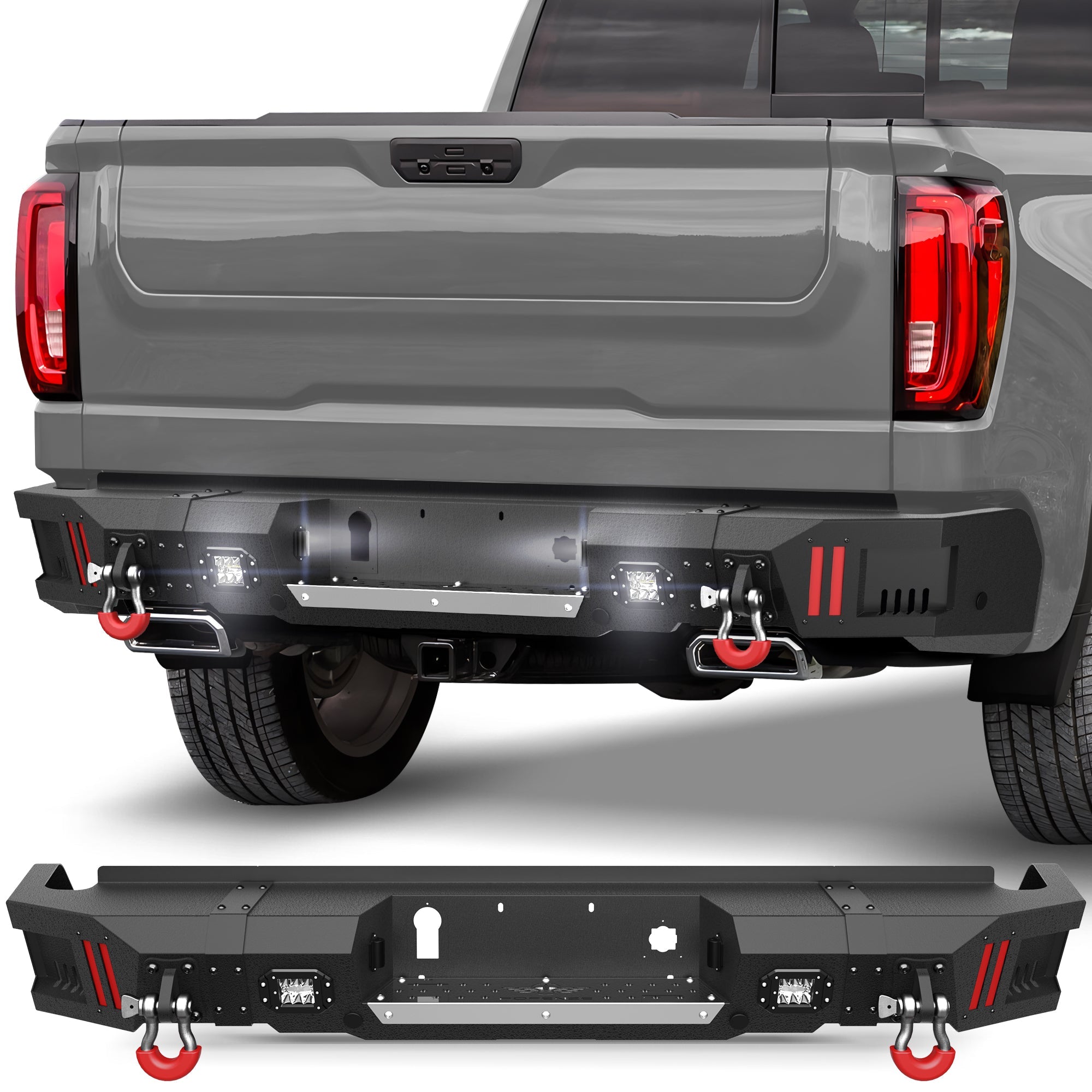 Silverado/Sierra 1500 Rear Bumper for 2019 2020 2021 2022 2023 2024 2025 Chevy Silverado 1500/GMC Sierra 1500 - nadiaauto