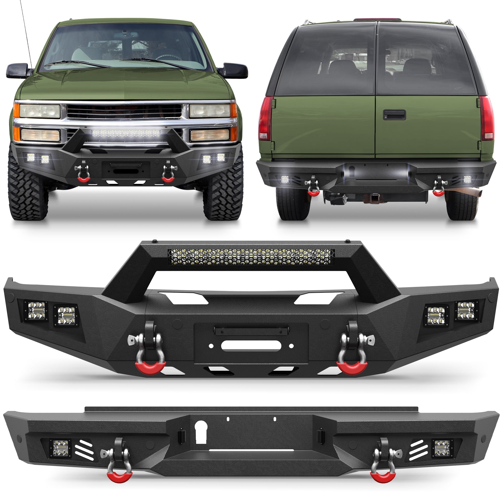 Suburban Bumper Set for 1992-1999 Chevy Suburban/GMC Yukon and 1995-1999 Chevy Tahoe - nadiaauto
