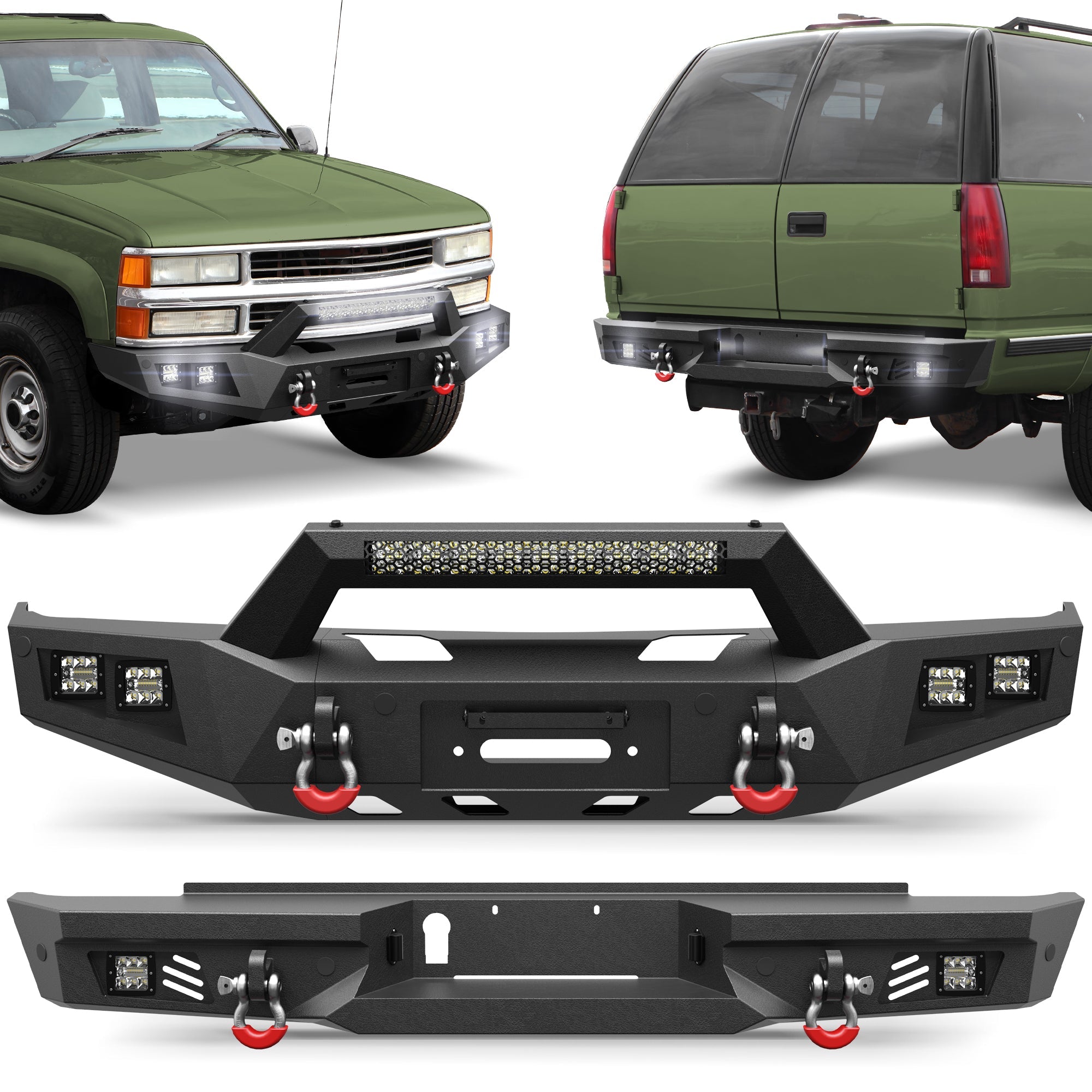 Suburban Bumper Set for 1992-1999 Chevy Suburban/GMC Yukon and 1995-1999 Chevy Tahoe - nadiaauto