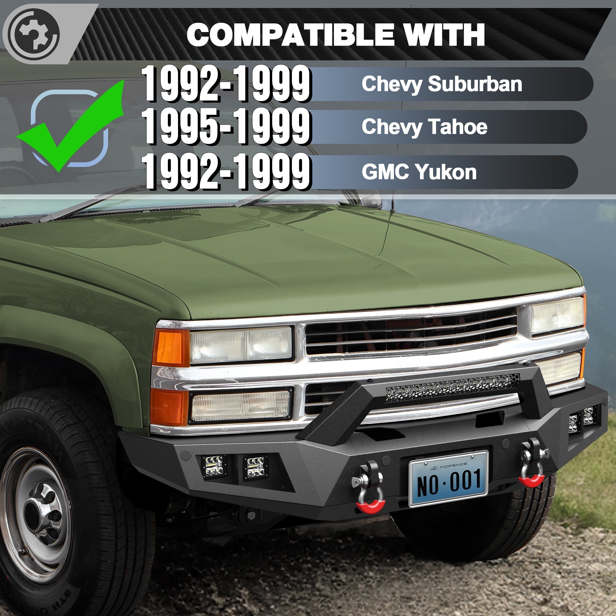 Suburban Bumper Set for 1992-1999 Chevy Suburban/GMC Yukon and 1995-1999 Chevy Tahoe - nadiaauto