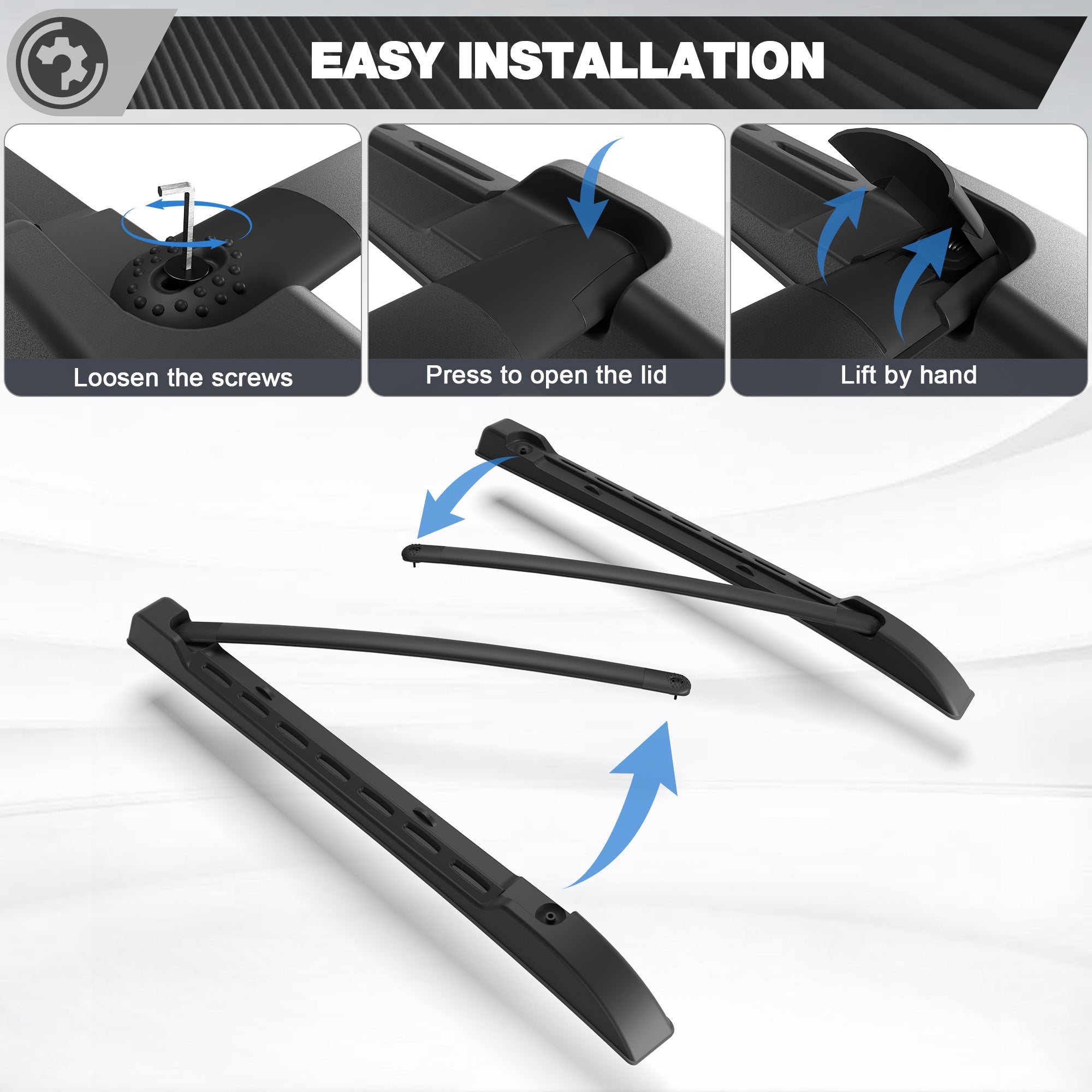 Tacoma Cargo Carriers Roof Rack Fit for 2024-2025 Toyota Tacoma Double Cab Aluminum - nadiaauto