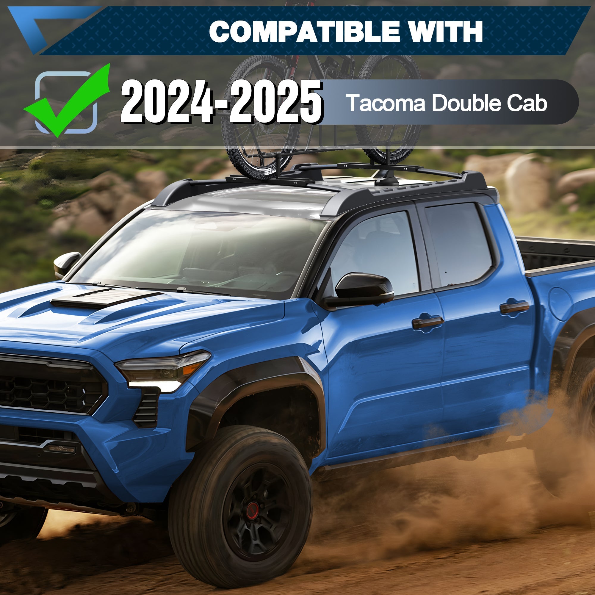 Tacoma Cargo Carriers Roof Rack Fit for 2024 - 2025 Toyota Tacoma Double Cab Aluminum - nadiaauto