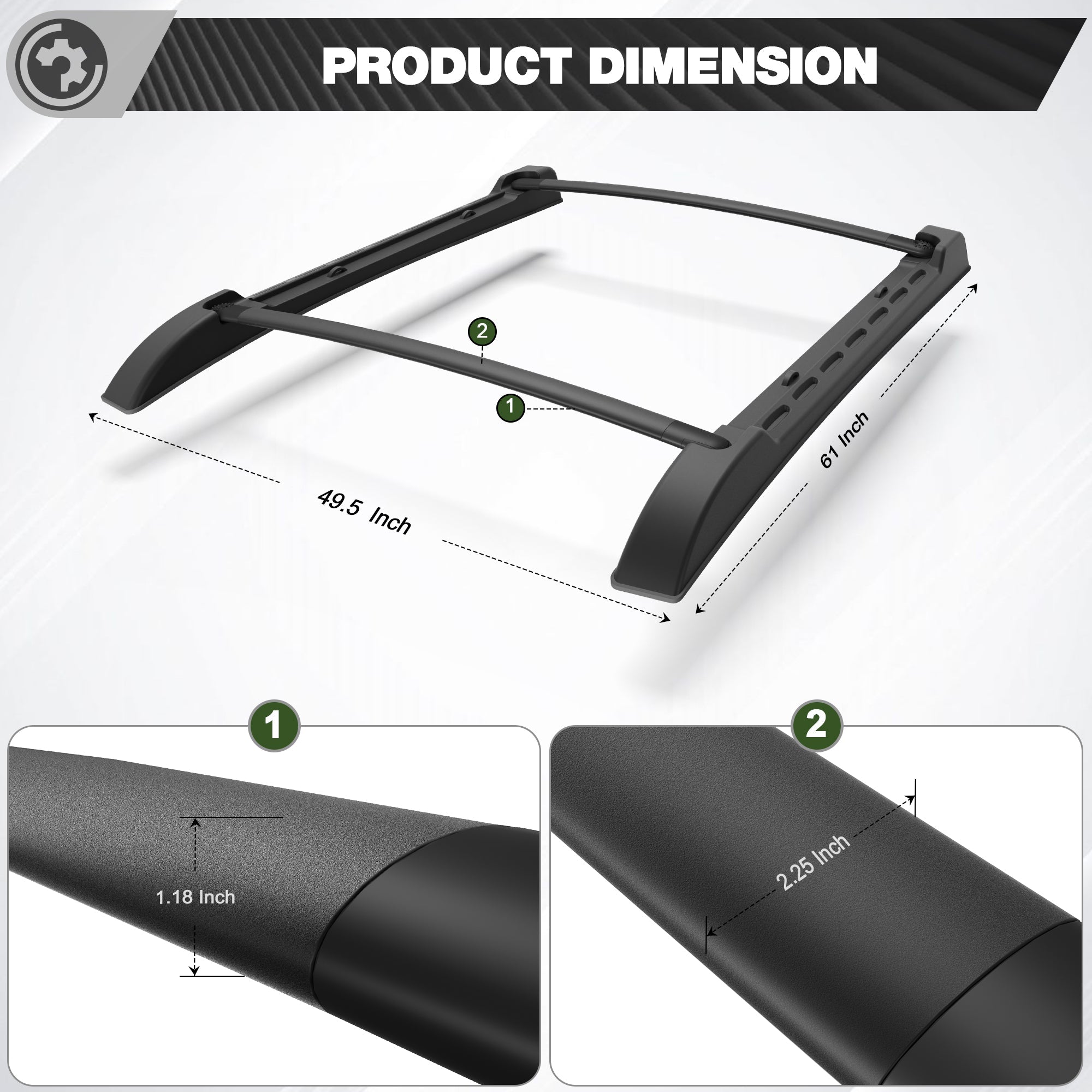Tacoma Cargo Carriers Roof Rack Fit for 2024-2025 Toyota Tacoma Double Cab Aluminum - nadiaauto
