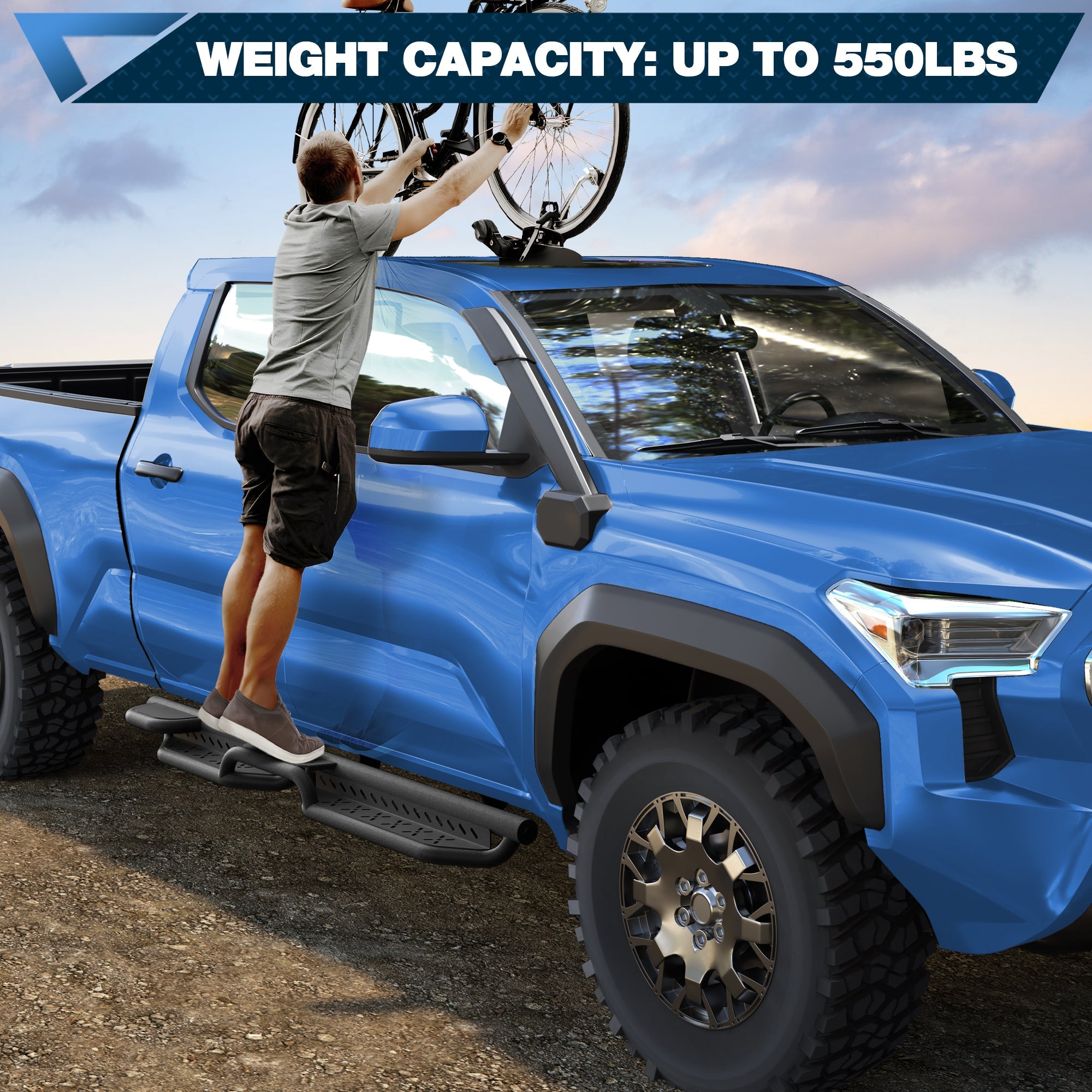 Tacoma Running Boards Side Steps for 2024 - 2026 Toyota Tacoma Double Cab (4 Full - Size Doors) - nadiaauto