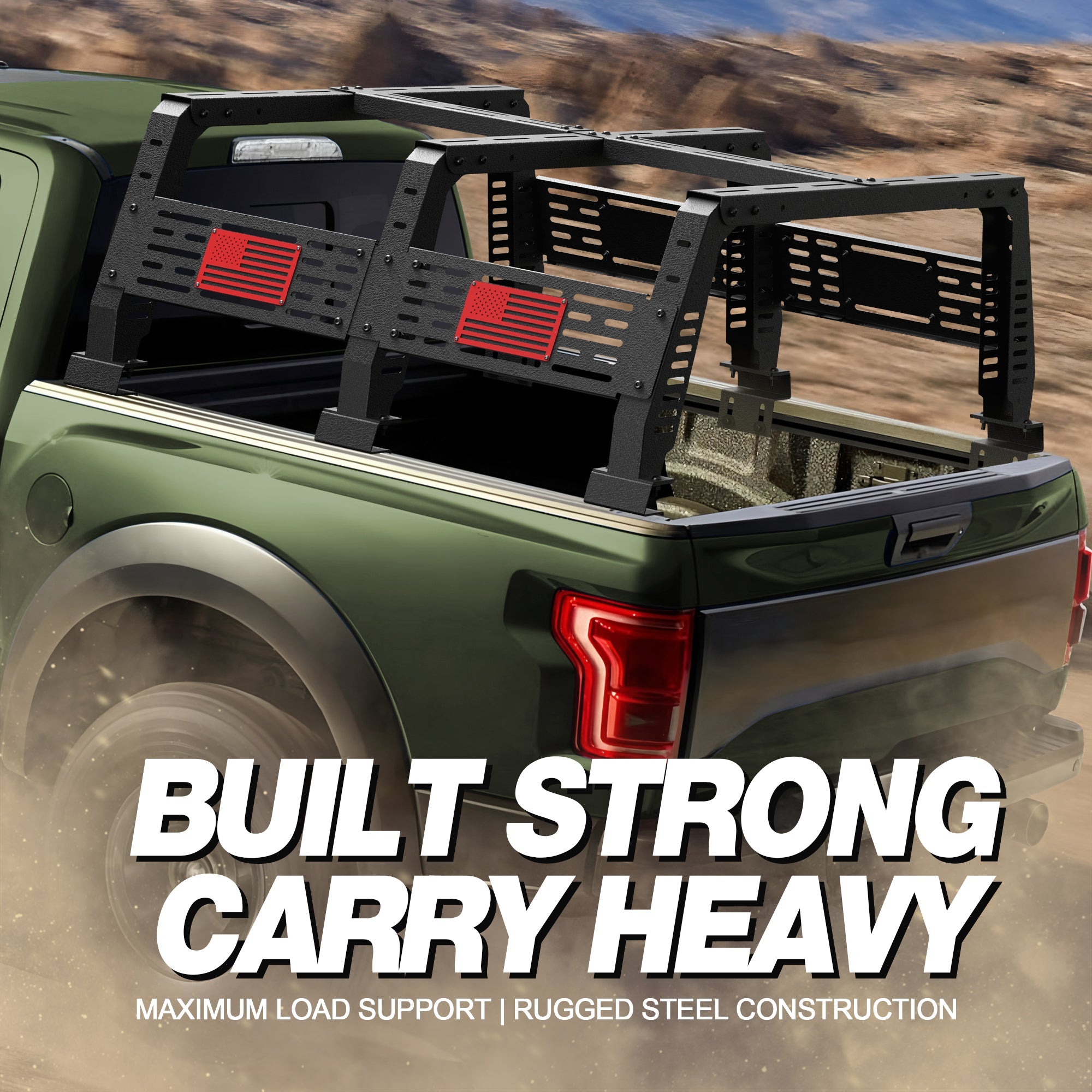 Truck Bed Rack for Toyota Tacoma 2005-2026 & Tundra 2014-2026, Adjustable Overland Cargo Rack with Factory Bed Rails, Rooftop Tent & Kayak Carrier - nadiaauto