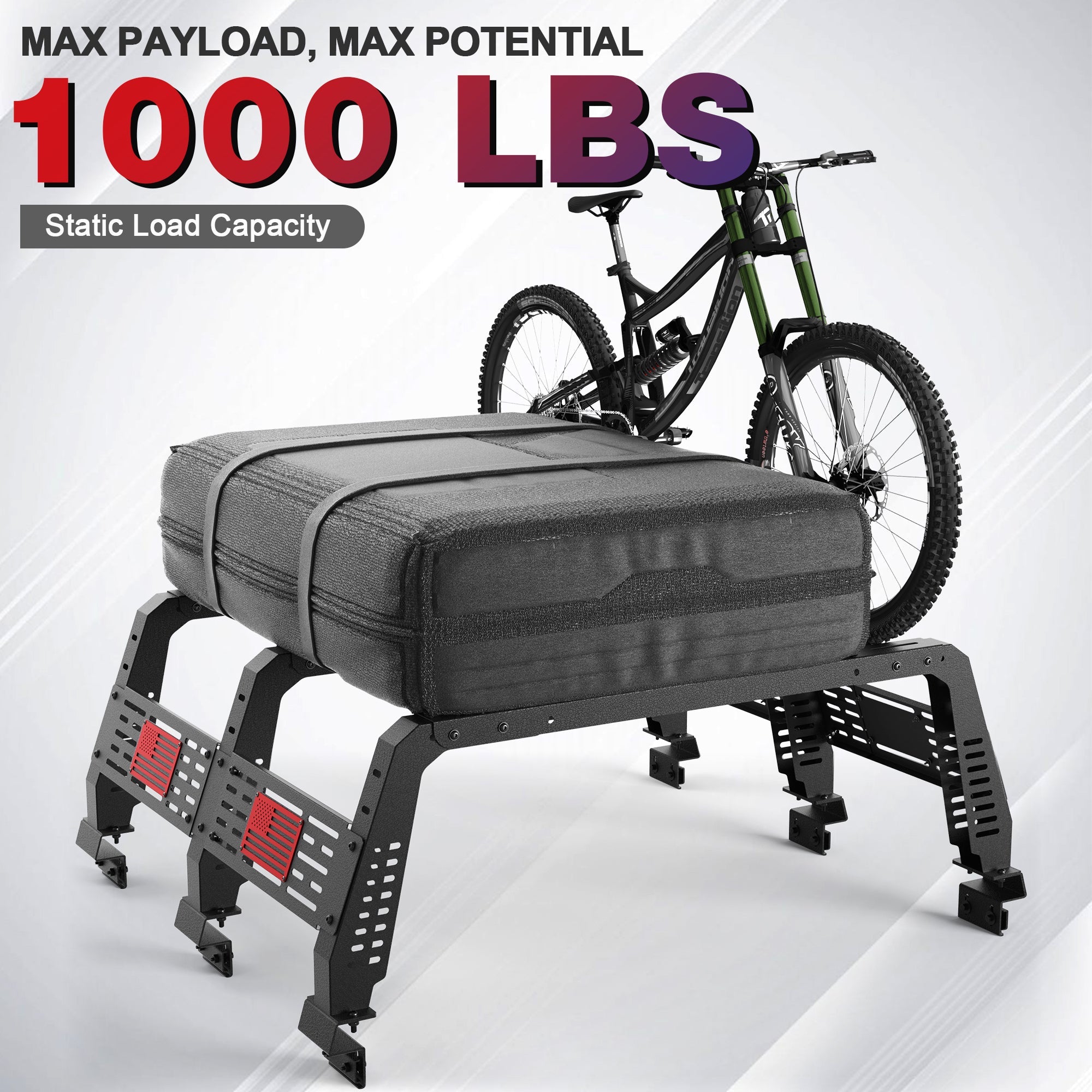 Truck Bed Rack Without Bed Rails for Ford F-150 Ram 1500 Silverado 1500 & Toyota Tundra, Heavy Duty Pickup Cargo Rack - nadiaauto